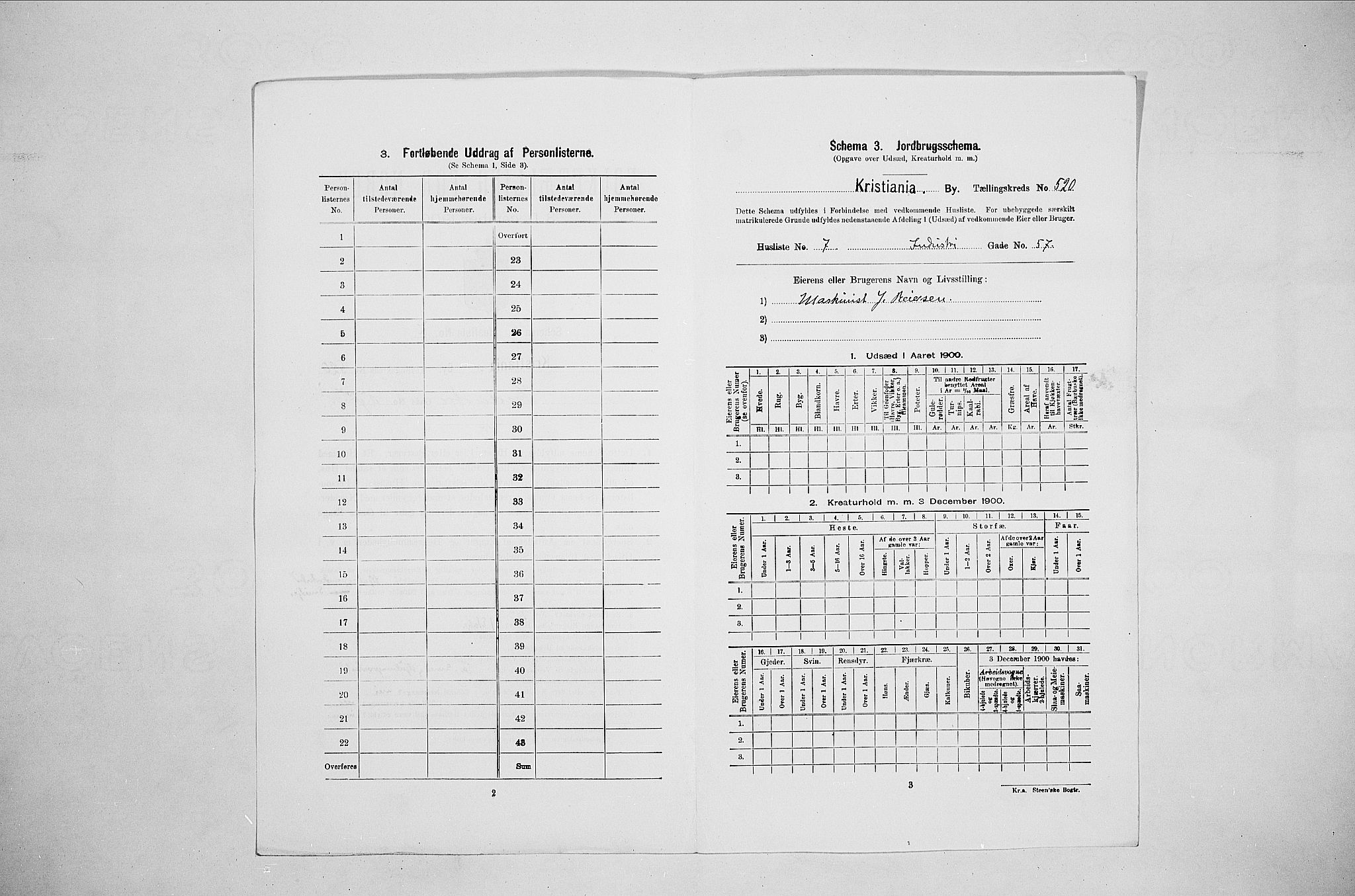 SAO, 1900 census for Kristiania, 1900, p. 41191