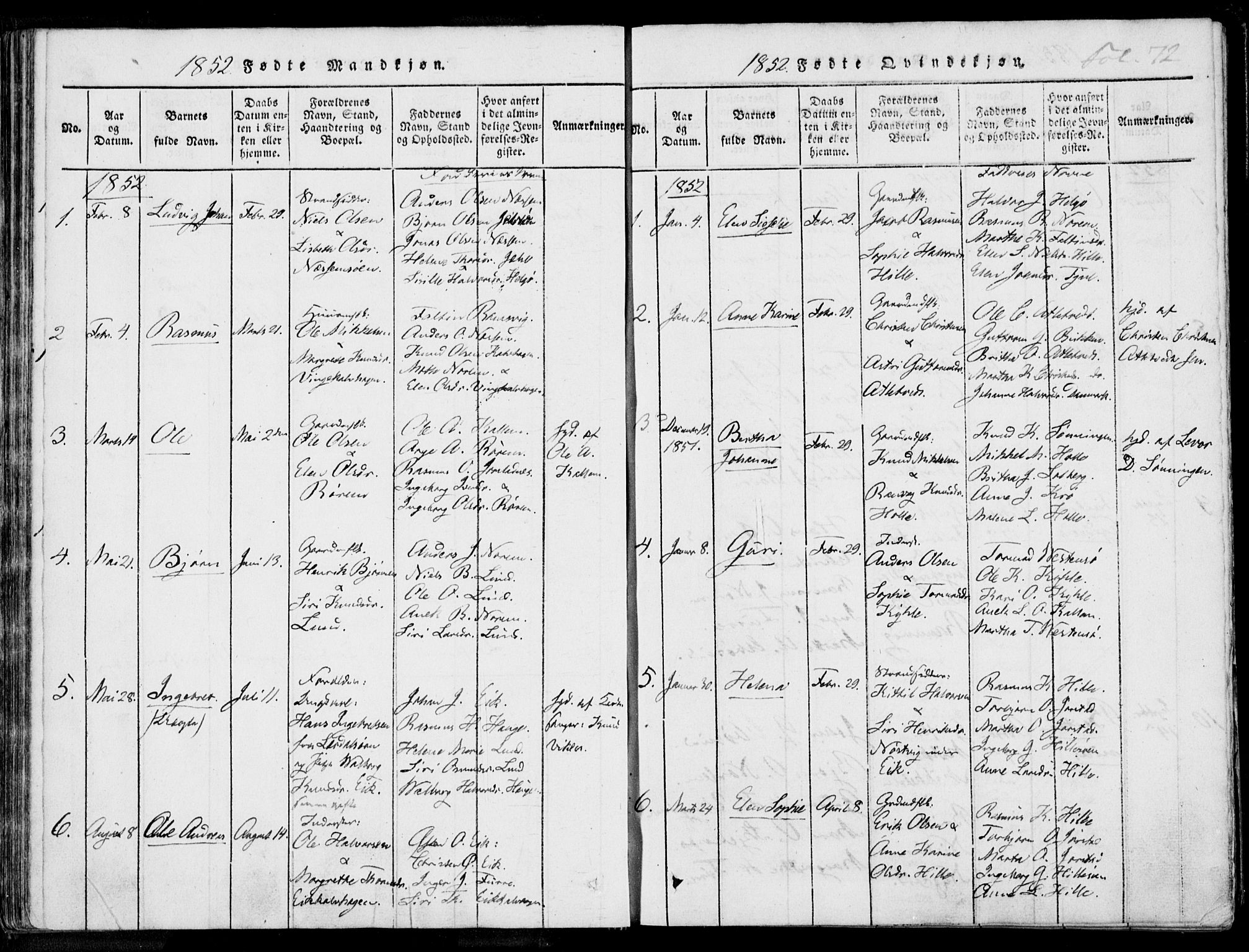 Nedstrand sokneprestkontor, AV/SAST-A-101841/01/IV: Parish register (official) no. A 7, 1816-1870, p. 72