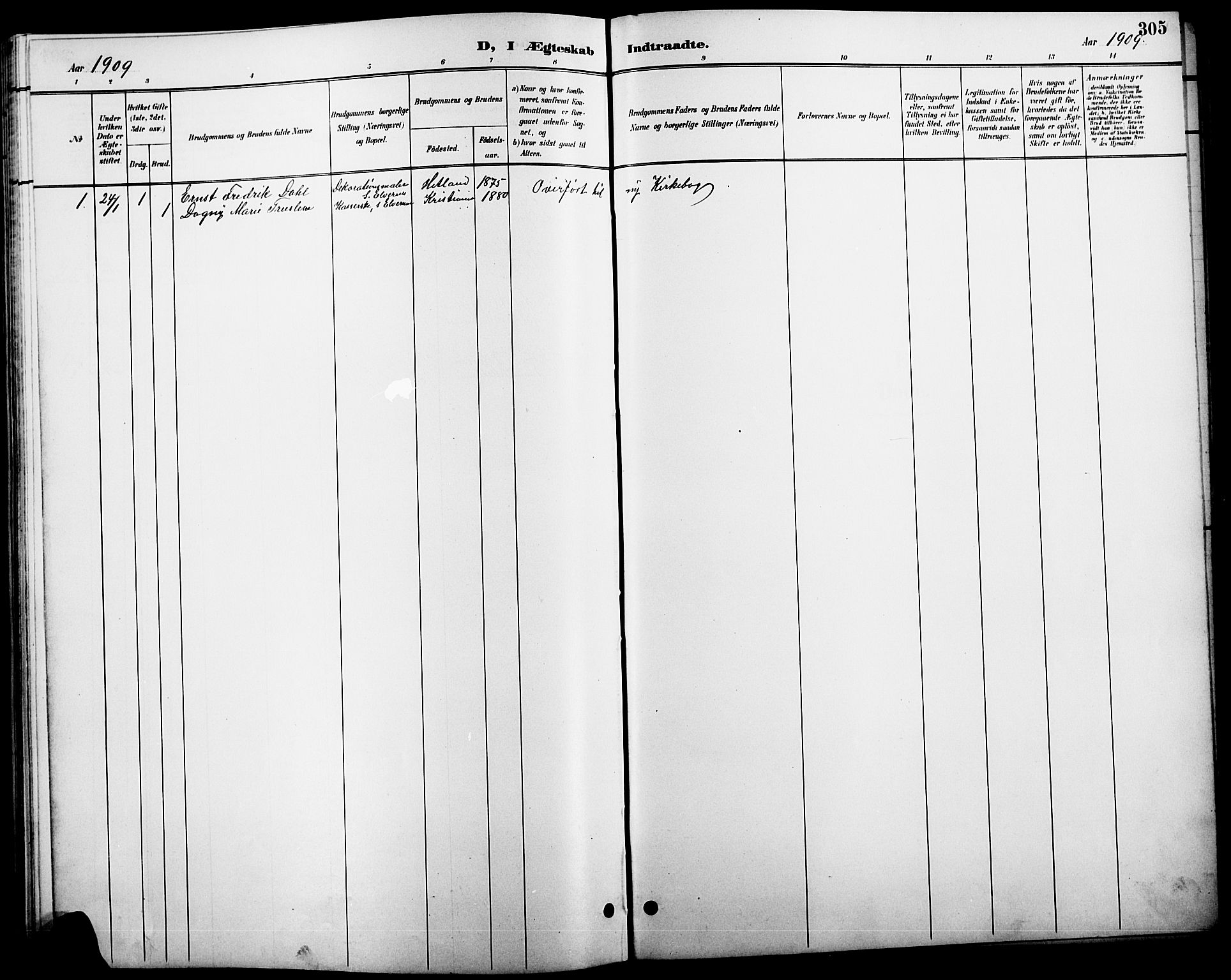 Elverum prestekontor, SAH/PREST-044/H/Ha/Hab/L0005: Parish register (copy) no. 5, 1896-1915, p. 305
