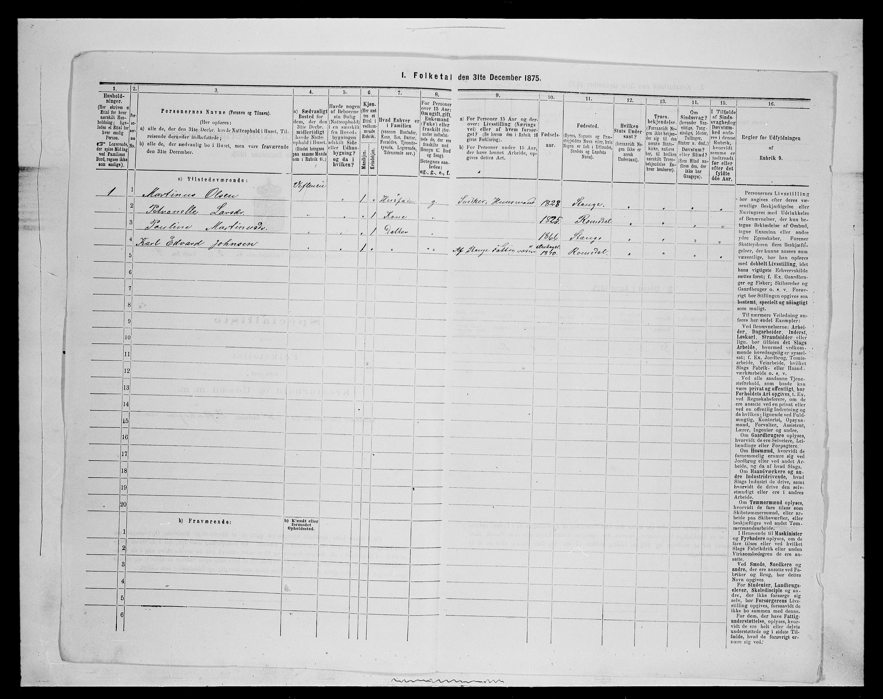 SAH, 1875 census for 0417P Stange, 1875, p. 434