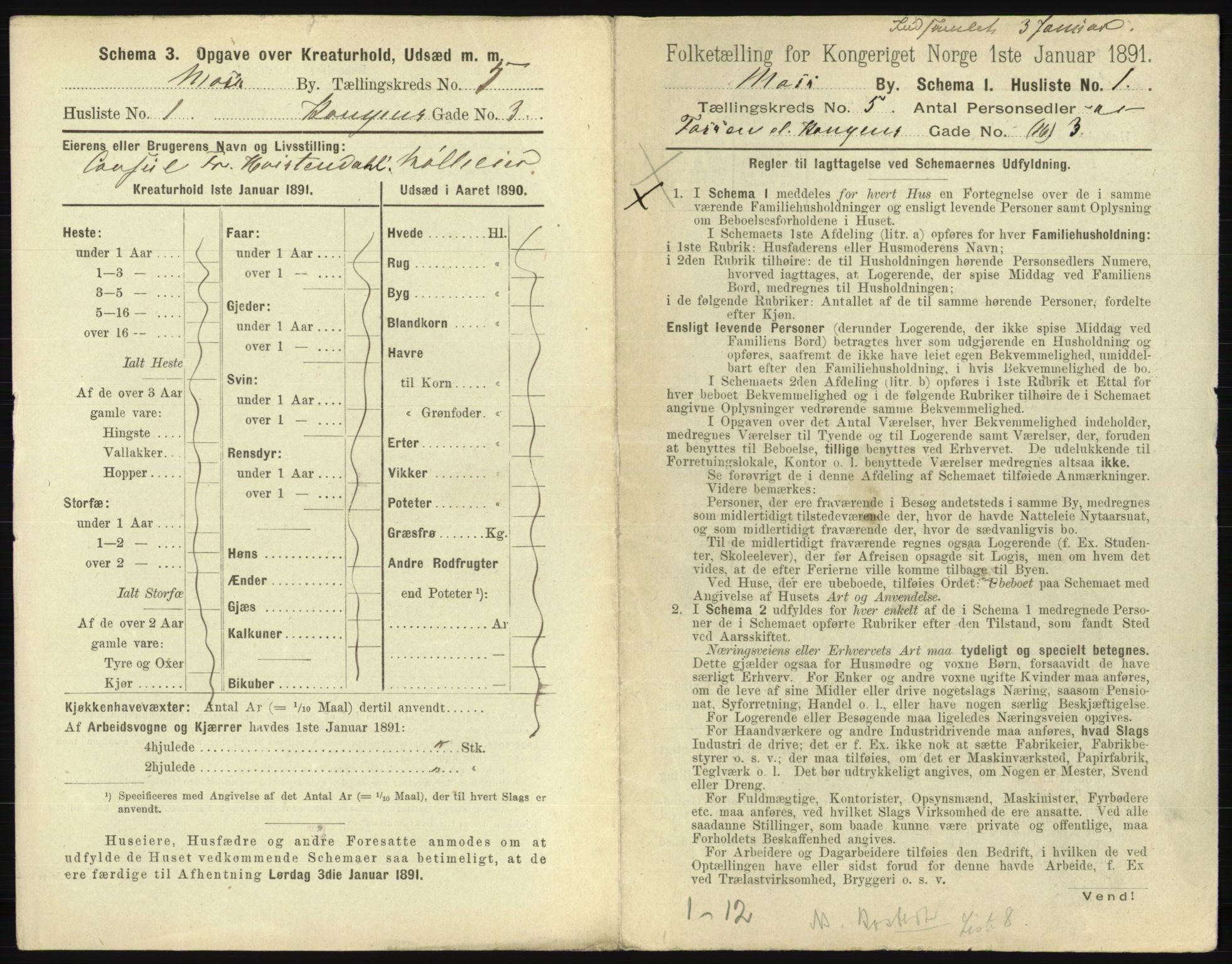 RA, 1891 census for 0104 Moss, 1891, p. 334