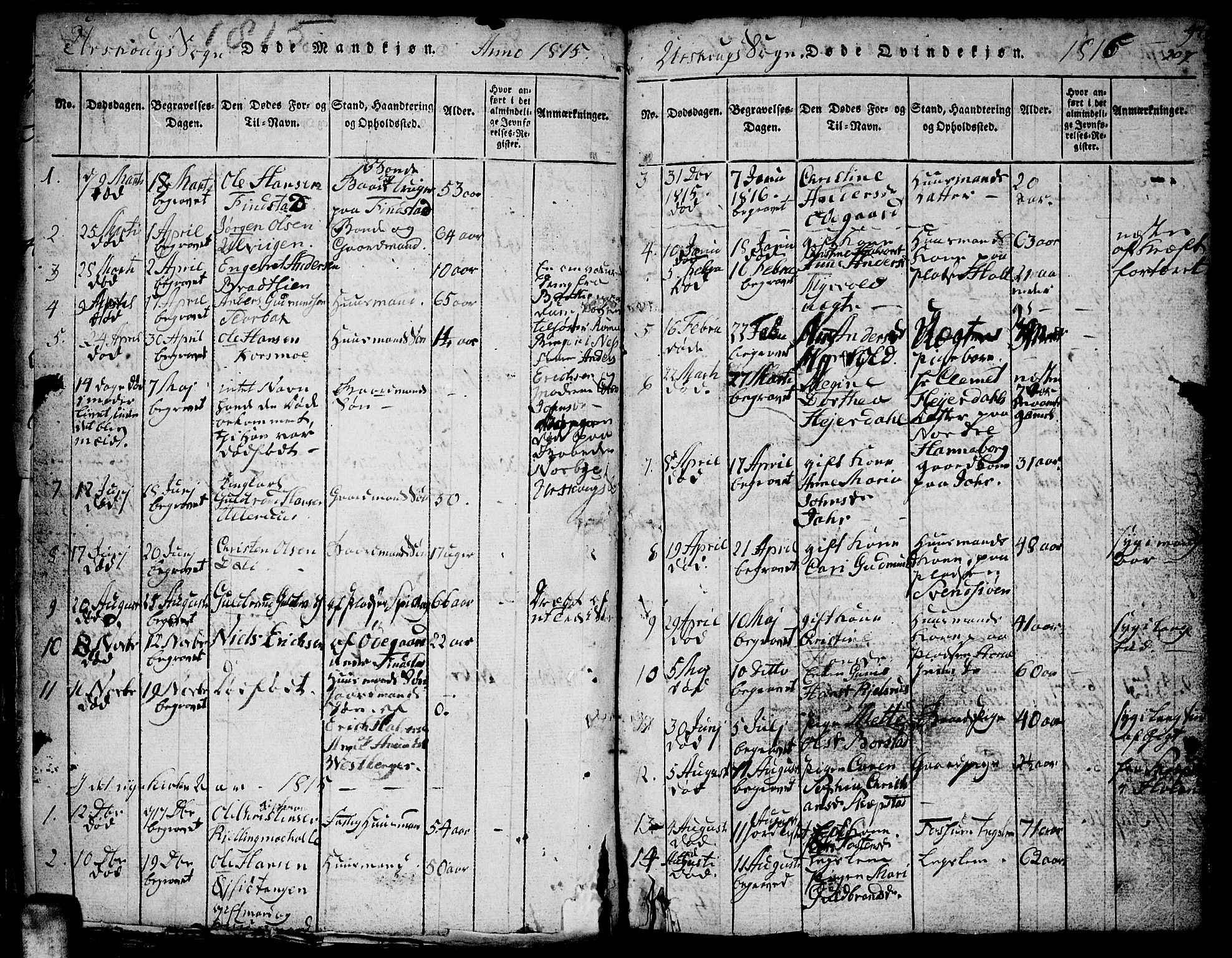 Aurskog prestekontor Kirkebøker, SAO/A-10304a/F/Fa/L0005: Parish register (official) no. I 5, 1814-1829, p. 207