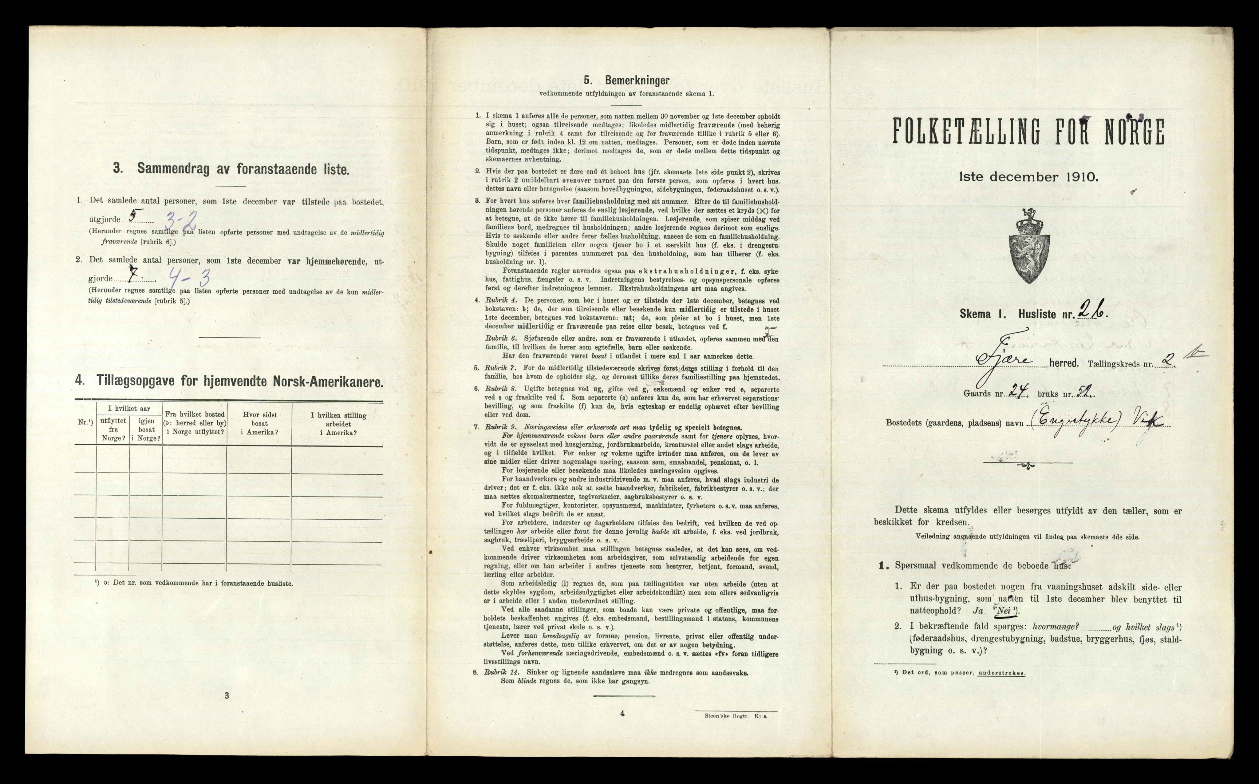 RA, 1910 census for Fjære, 1910, p. 637