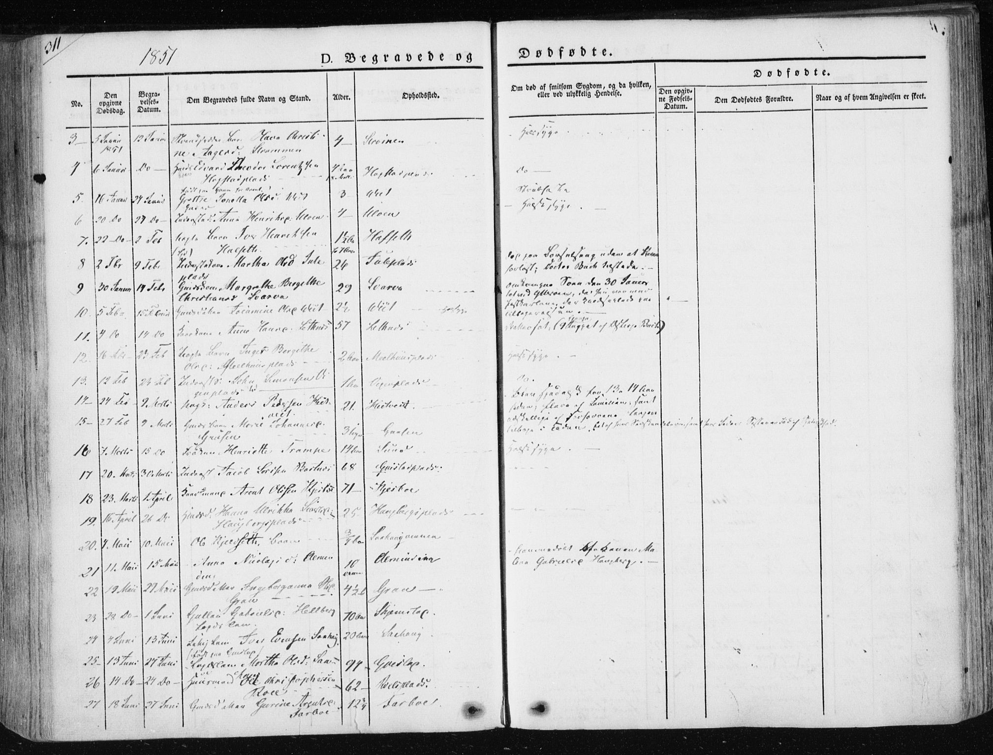 Ministerialprotokoller, klokkerbøker og fødselsregistre - Nord-Trøndelag, SAT/A-1458/730/L0280: Parish register (official) no. 730A07 /1, 1840-1854, p. 311