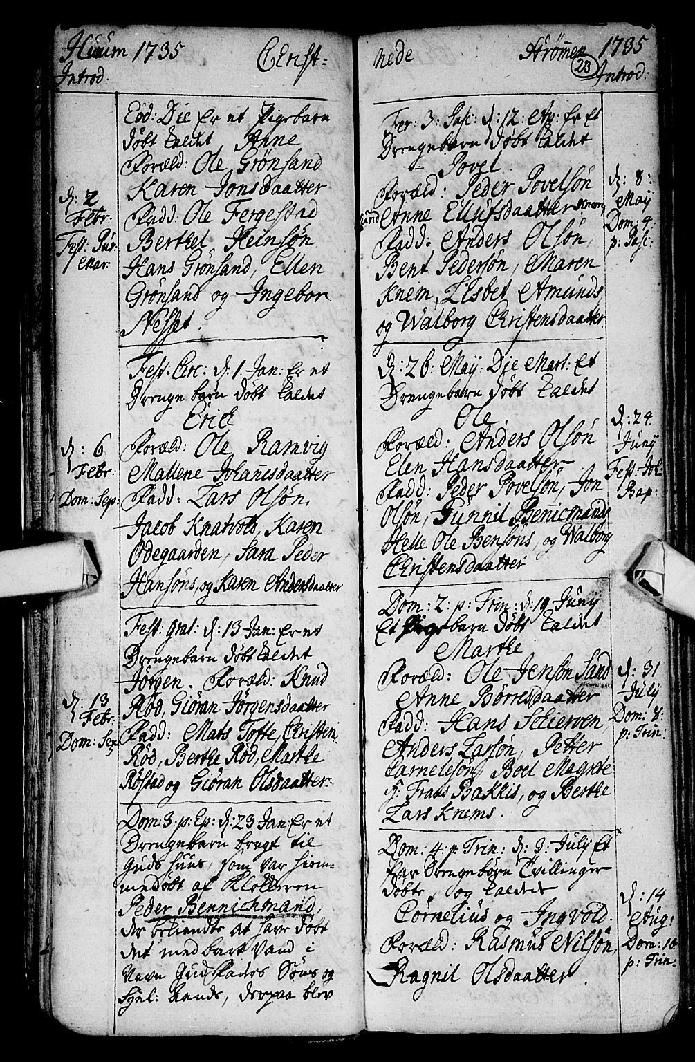 Hurum kirkebøker, AV/SAKO-A-229/F/Fa/L0002: Parish register (official) no. 2, 1733-1757, p. 23