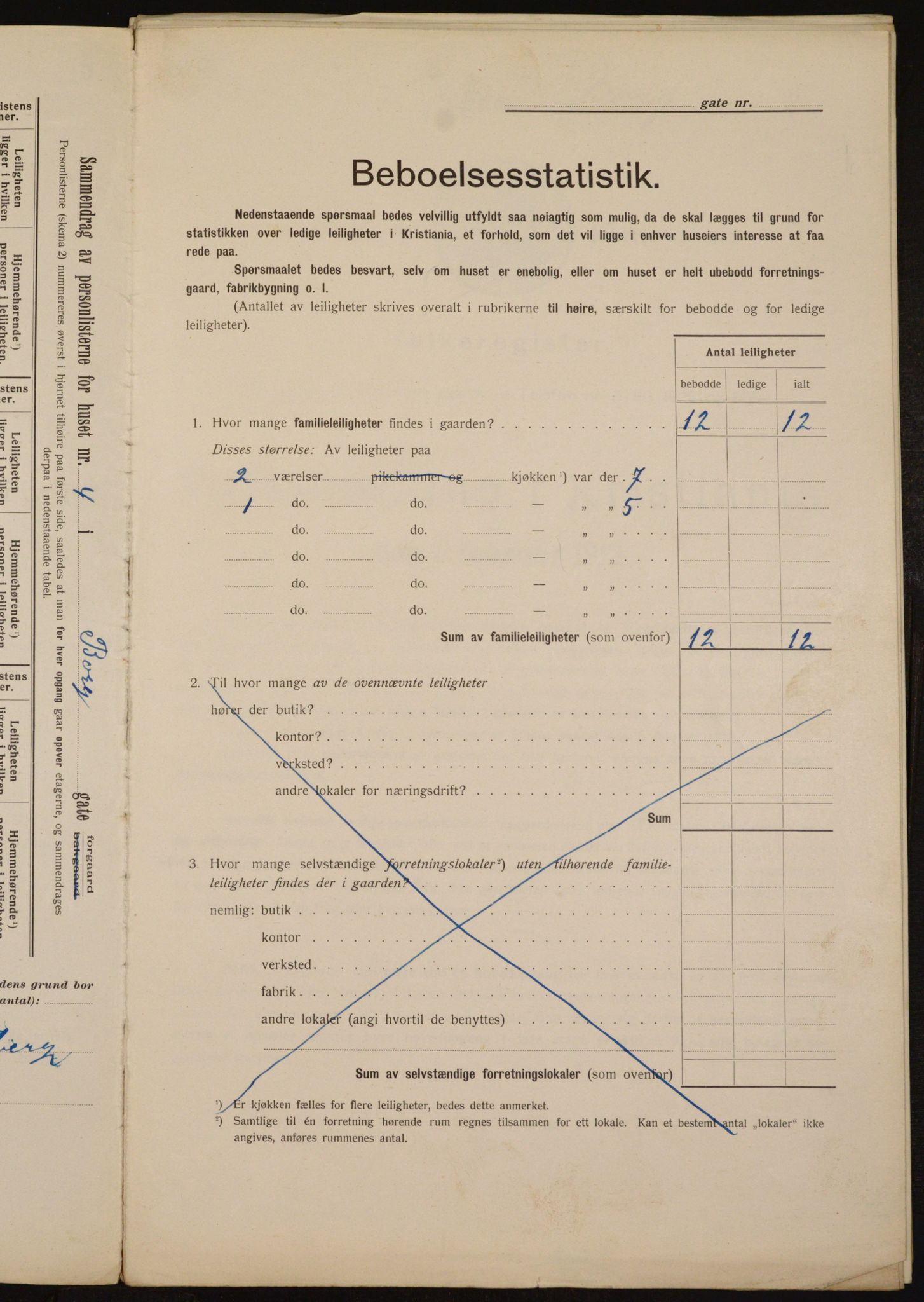 OBA, Municipal Census 1912 for Kristiania, 1912, p. 7562