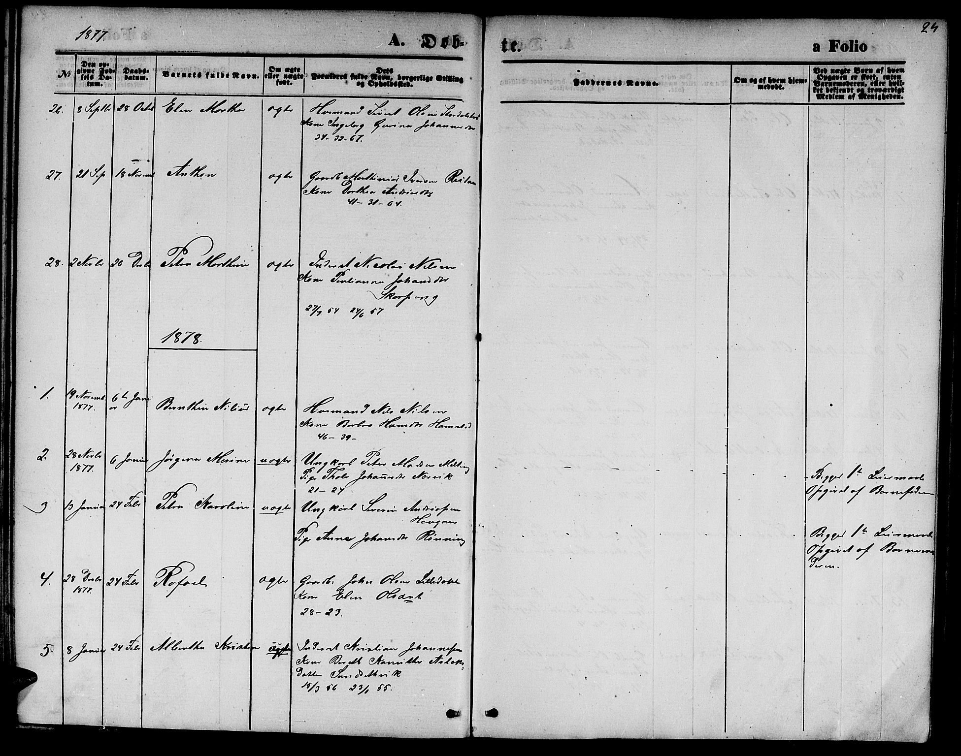 Ministerialprotokoller, klokkerbøker og fødselsregistre - Nord-Trøndelag, SAT/A-1458/733/L0326: Parish register (copy) no. 733C01, 1871-1887, p. 24