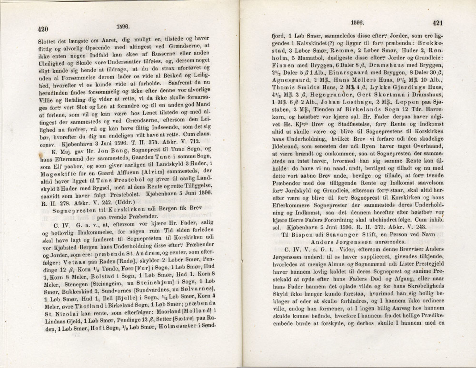 Publikasjoner utgitt av Det Norske Historiske Kildeskriftfond, PUBL/-/-/-: Norske Rigs-Registranter, bind 3, 1588-1602, p. 420-421