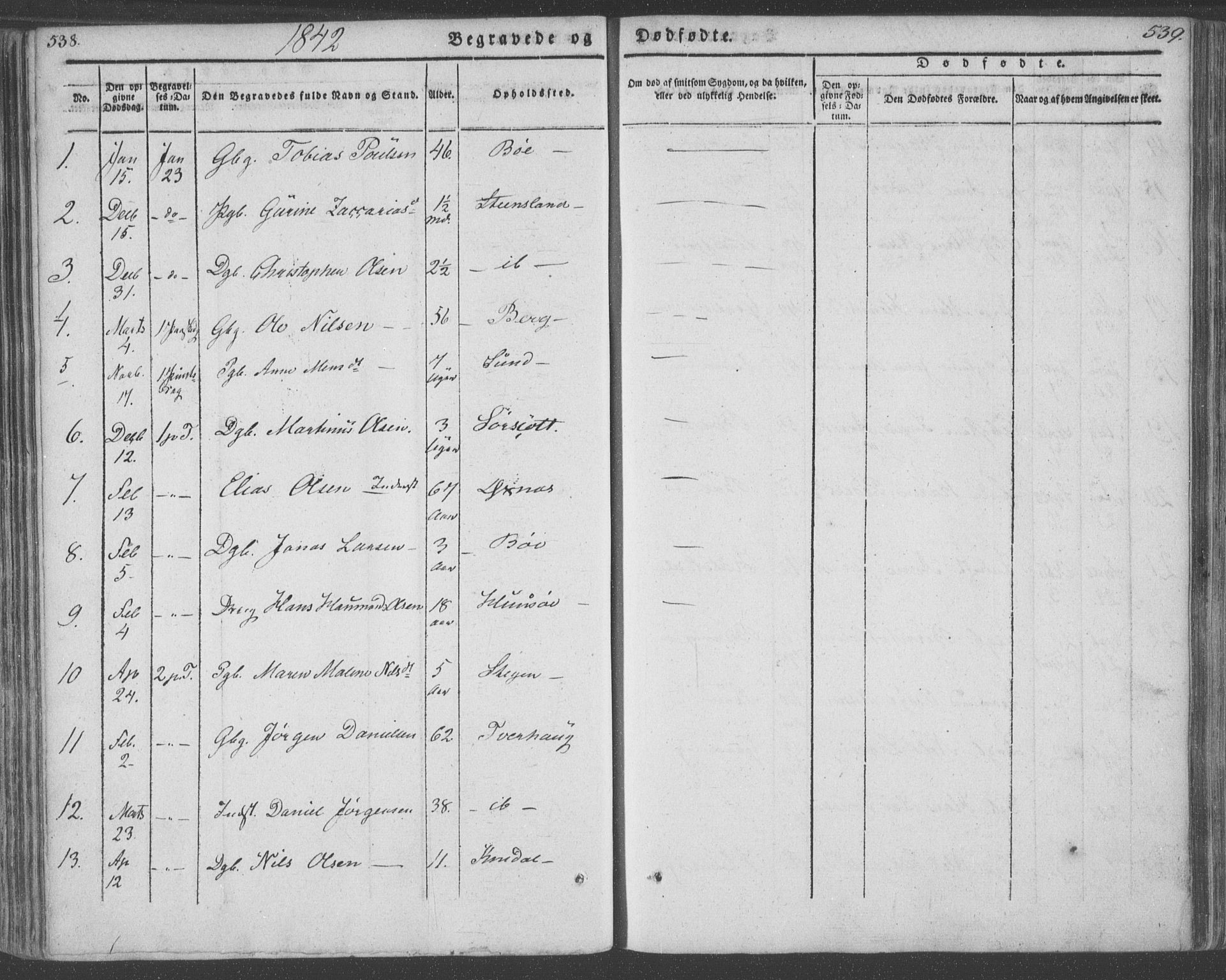 Ministerialprotokoller, klokkerbøker og fødselsregistre - Nordland, AV/SAT-A-1459/855/L0799: Parish register (official) no. 855A07, 1834-1852, p. 538-539