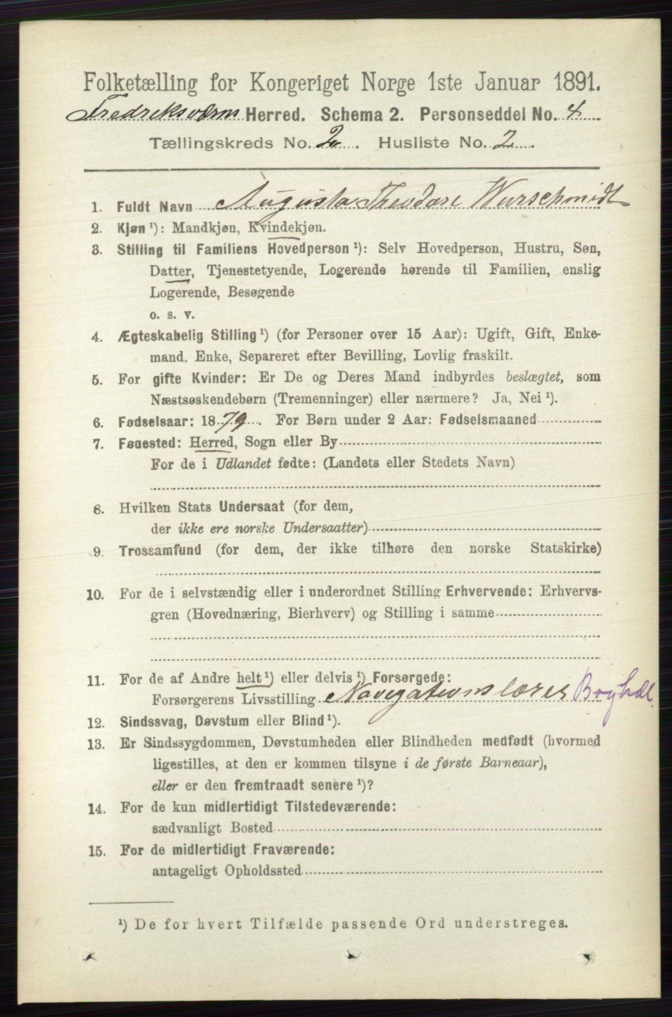 RA, 1891 census for 0798 Fredriksvern, 1891, p. 252