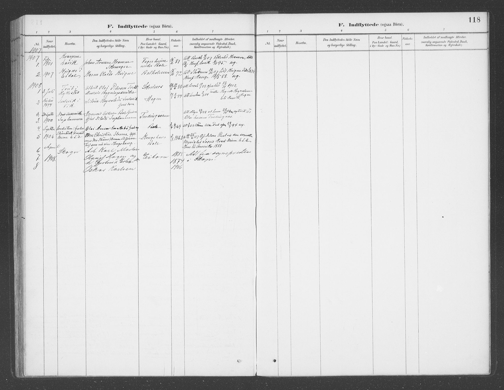 Balestrand sokneprestembete, SAB/A-79601/H/Haa/Haab/L0001: Parish register (official) no. B  1, 1889-1910, p. 118