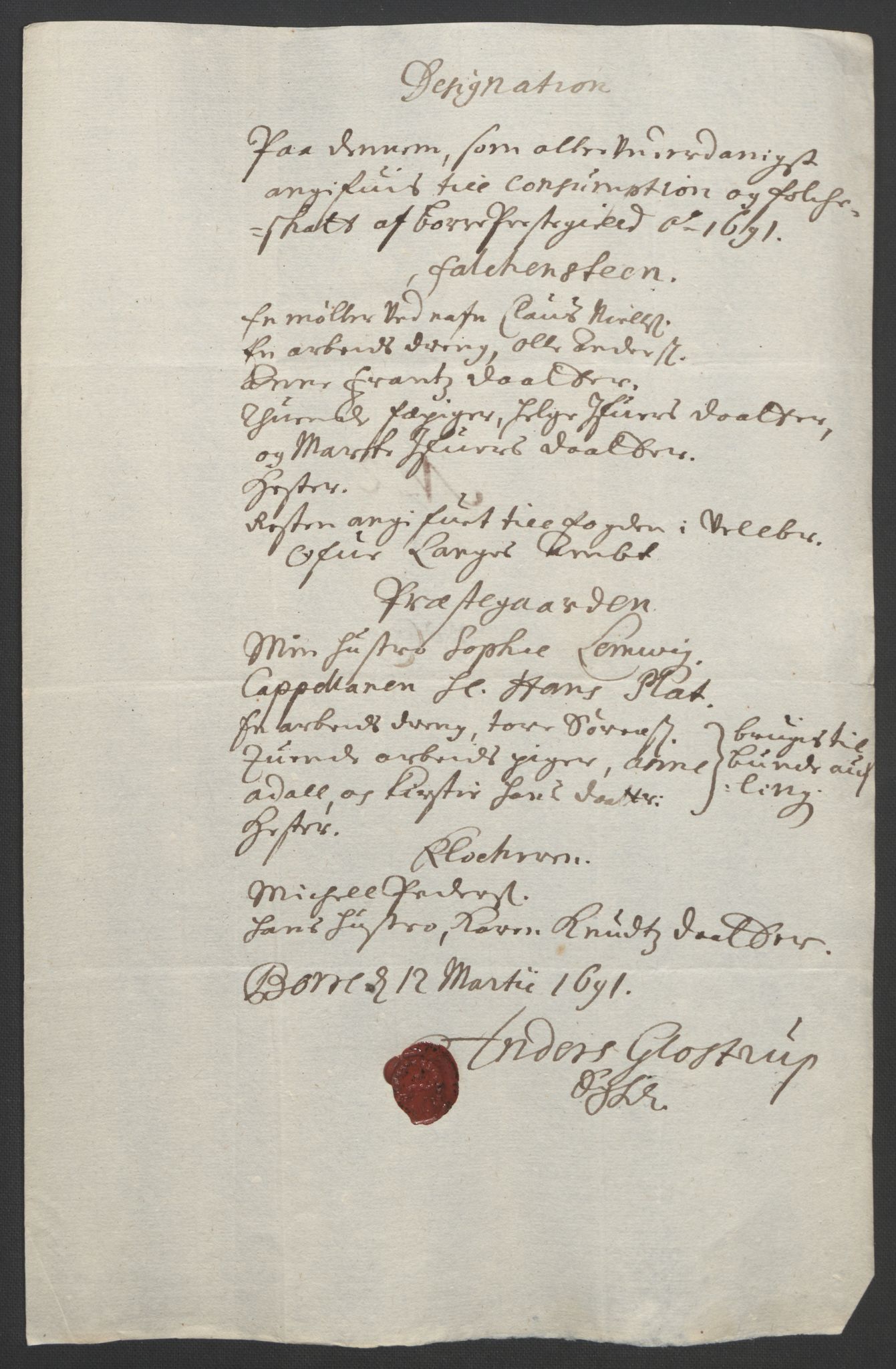 Rentekammeret inntil 1814, Reviderte regnskaper, Fogderegnskap, AV/RA-EA-4092/R32/L1864: Fogderegnskap Jarlsberg grevskap, 1691, p. 120