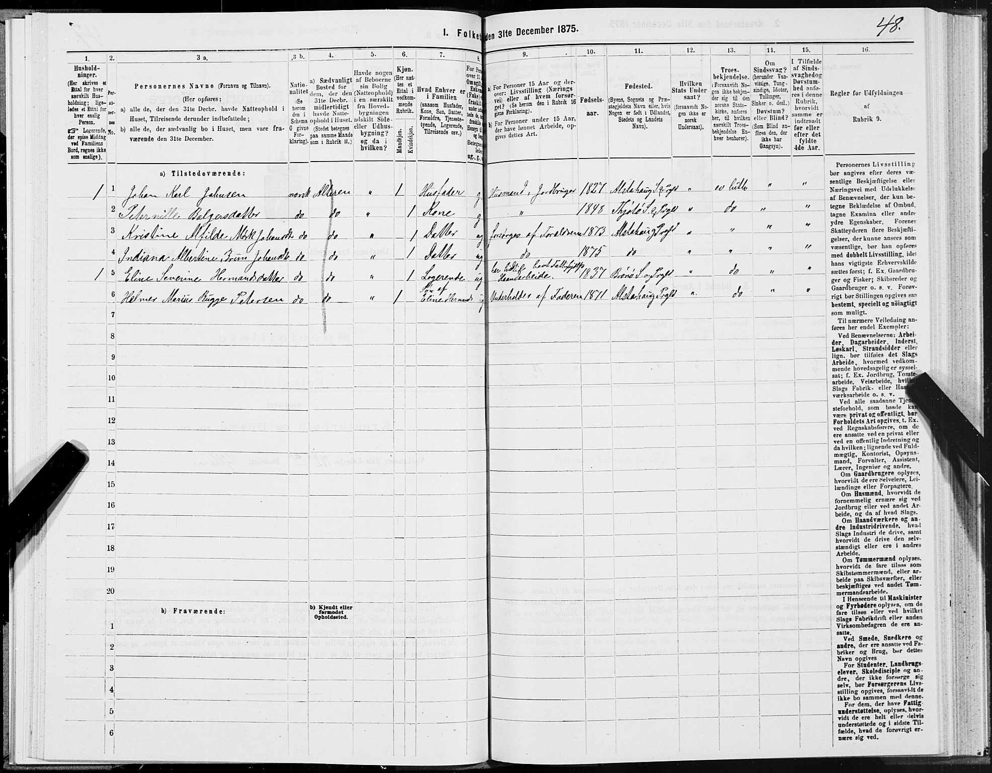 SAT, 1875 census for 1820P Alstahaug, 1875, p. 1648