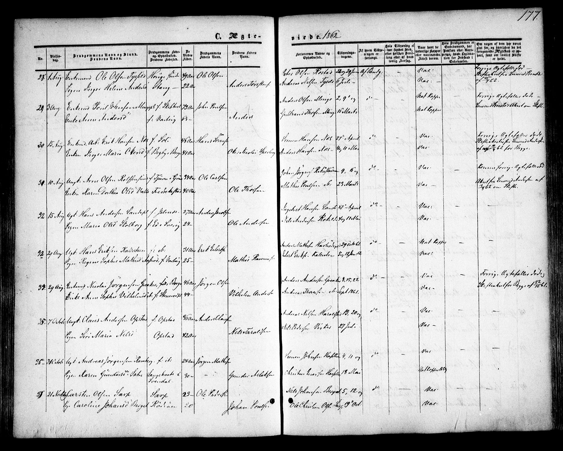 Tune prestekontor Kirkebøker, SAO/A-2007/F/Fa/L0013: Parish register (official) no. 13, 1859-1863, p. 177