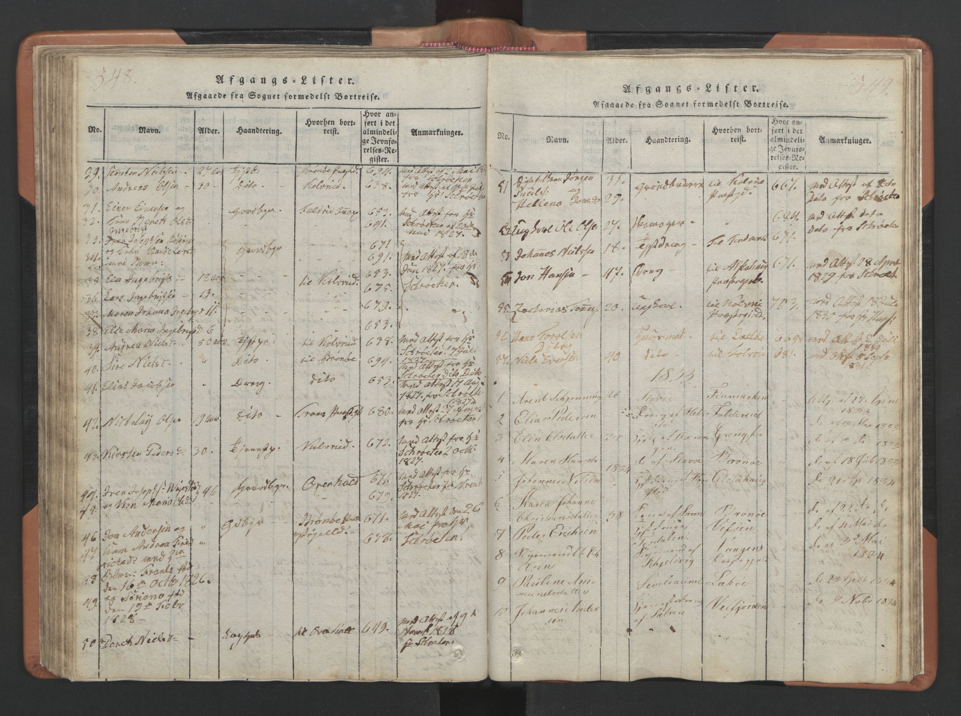 Ministerialprotokoller, klokkerbøker og fødselsregistre - Nordland, SAT/A-1459/810/L0157: Parish register (copy) no. 810C01, 1819-1842, p. 548-549