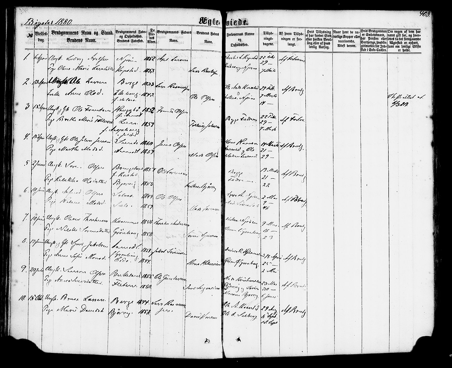 Gaular sokneprestembete, SAB/A-80001/H/Haa: Parish register (official) no. A 5, 1860-1881, p. 403