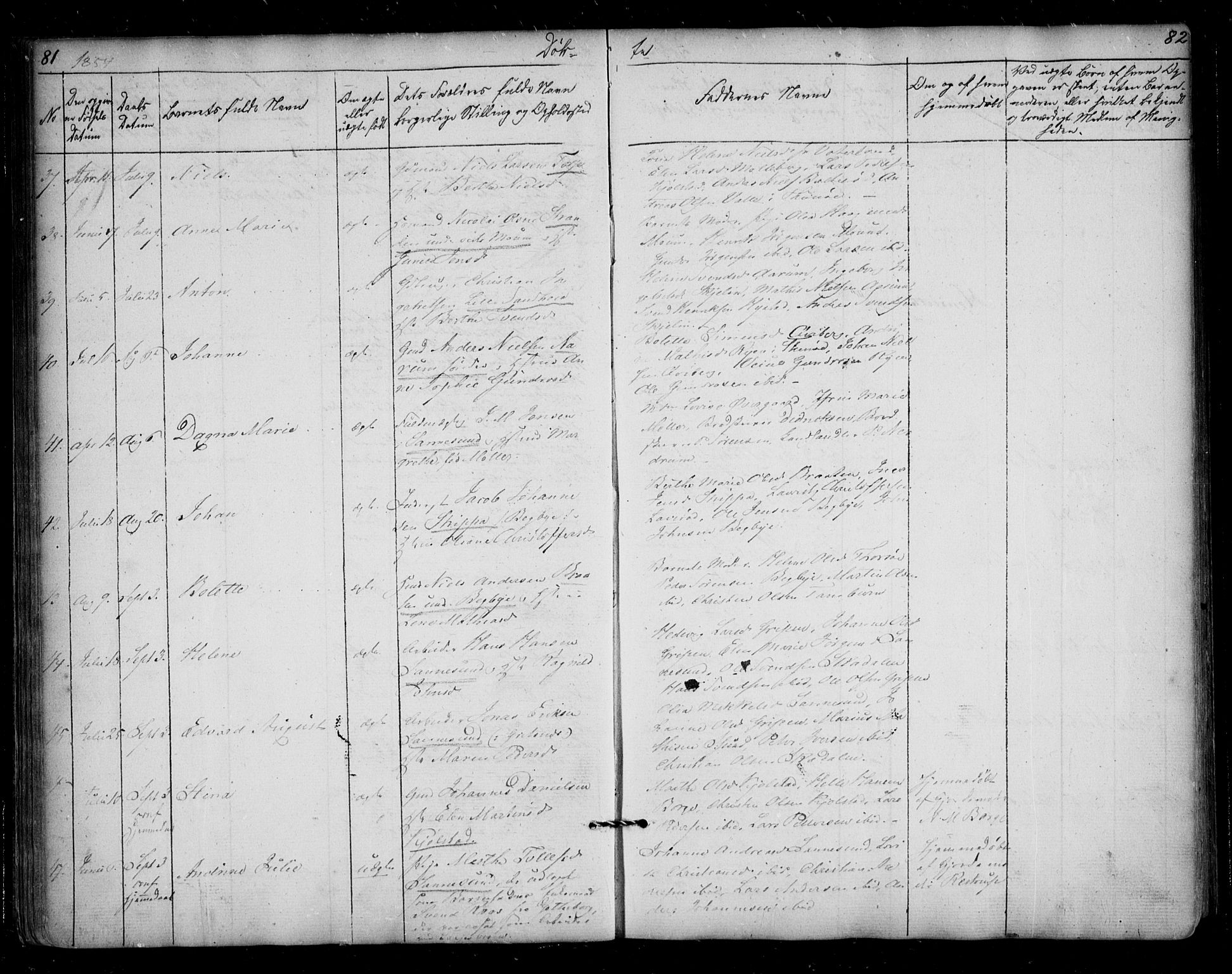 Borge prestekontor Kirkebøker, AV/SAO-A-10903/F/Fa/L0005: Parish register (official) no. I 5, 1848-1860, p. 81-82