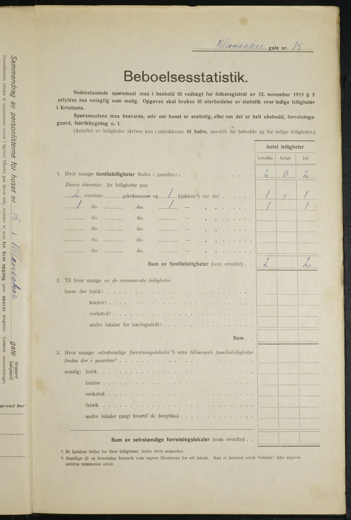 OBA, Municipal Census 1916 for Kristiania, 1916, p. 122436