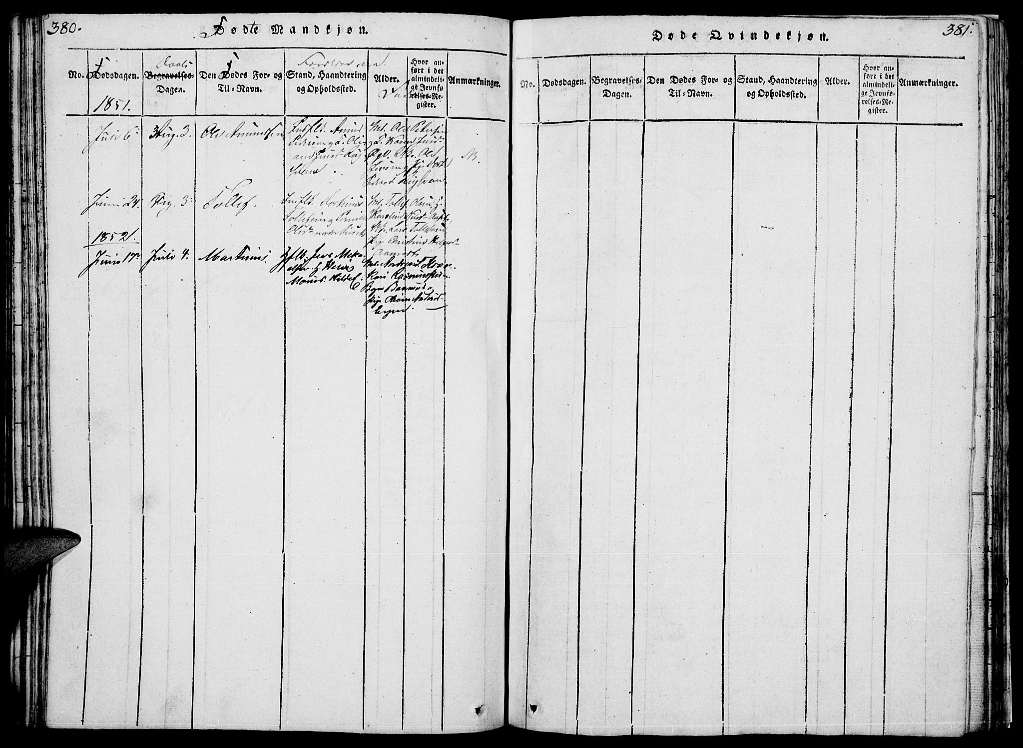 Åmot prestekontor, Hedmark, SAH/PREST-056/H/Ha/Hab/L0001: Parish register (copy) no. 1, 1815-1847, p. 380-381
