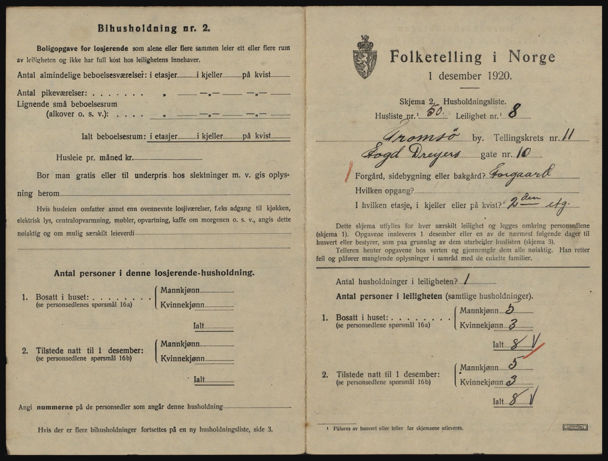 SATØ, 1920 census for Tromsø, 1920, p. 5813