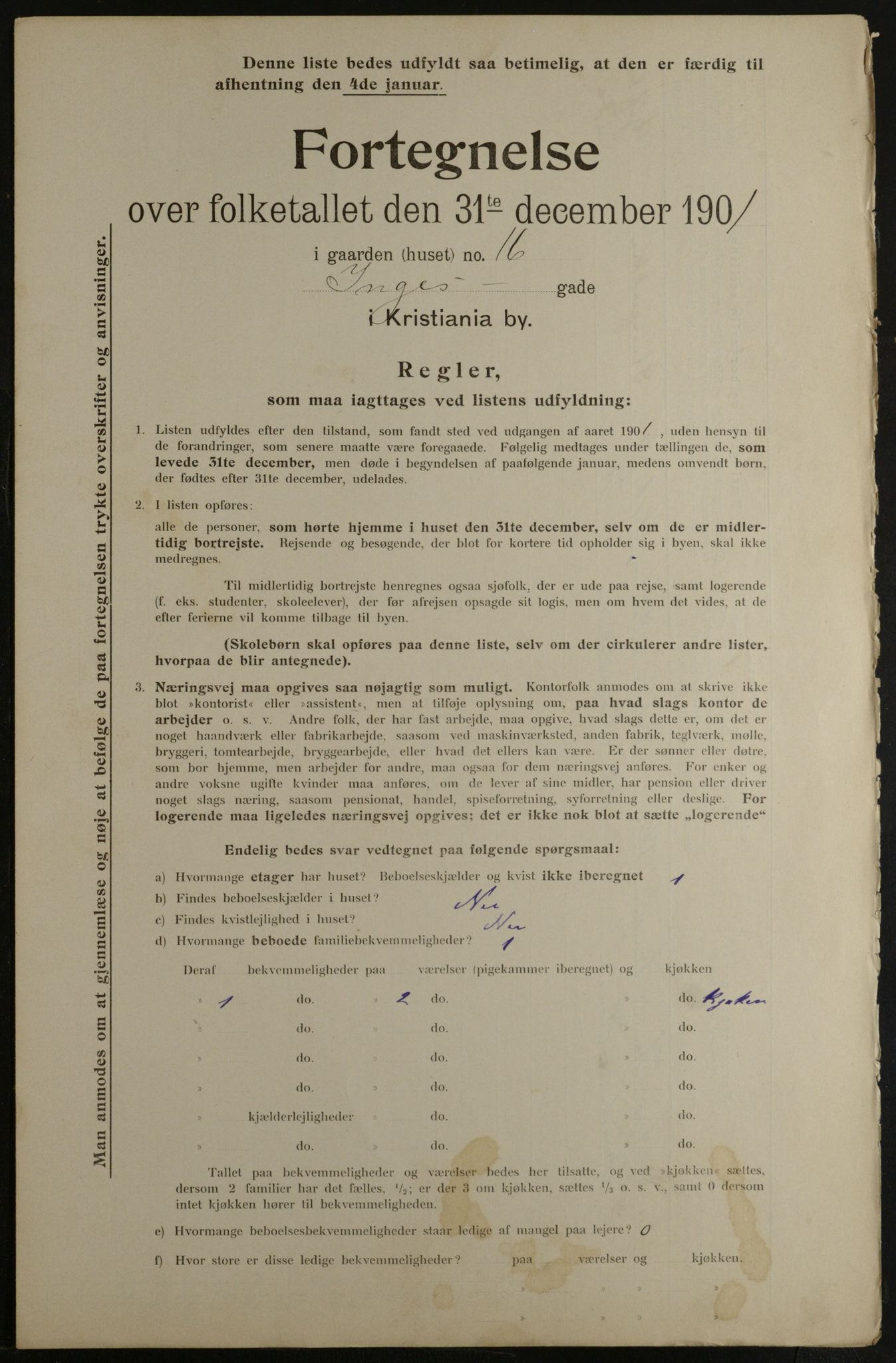 OBA, Municipal Census 1901 for Kristiania, 1901, p. 6919