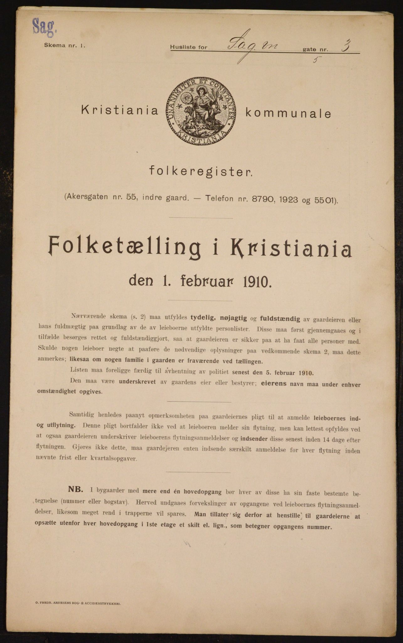 OBA, Municipal Census 1910 for Kristiania, 1910, p. 82700