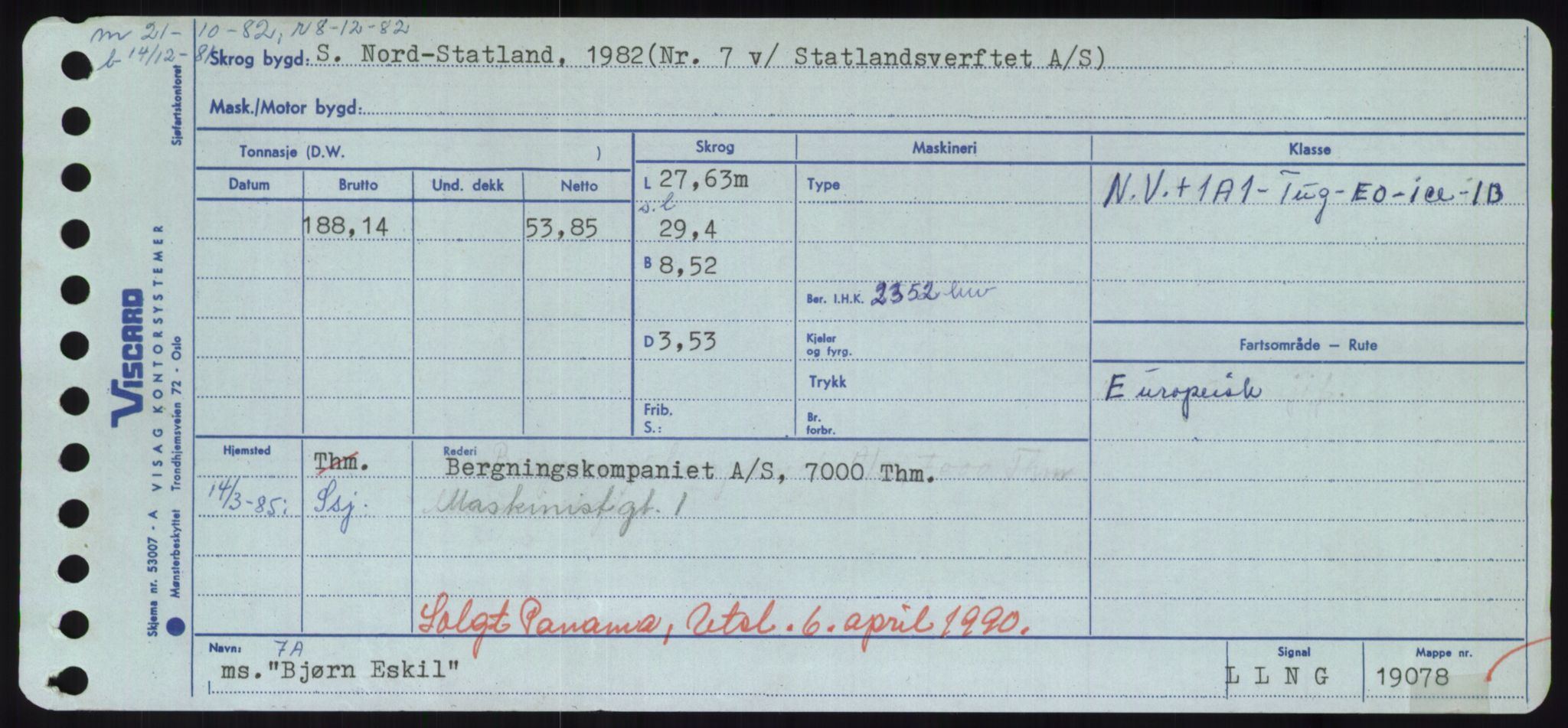 Sjøfartsdirektoratet med forløpere, Skipsmålingen, RA/S-1627/H/Hd/L0004: Fartøy, Bia-Boy, p. 203