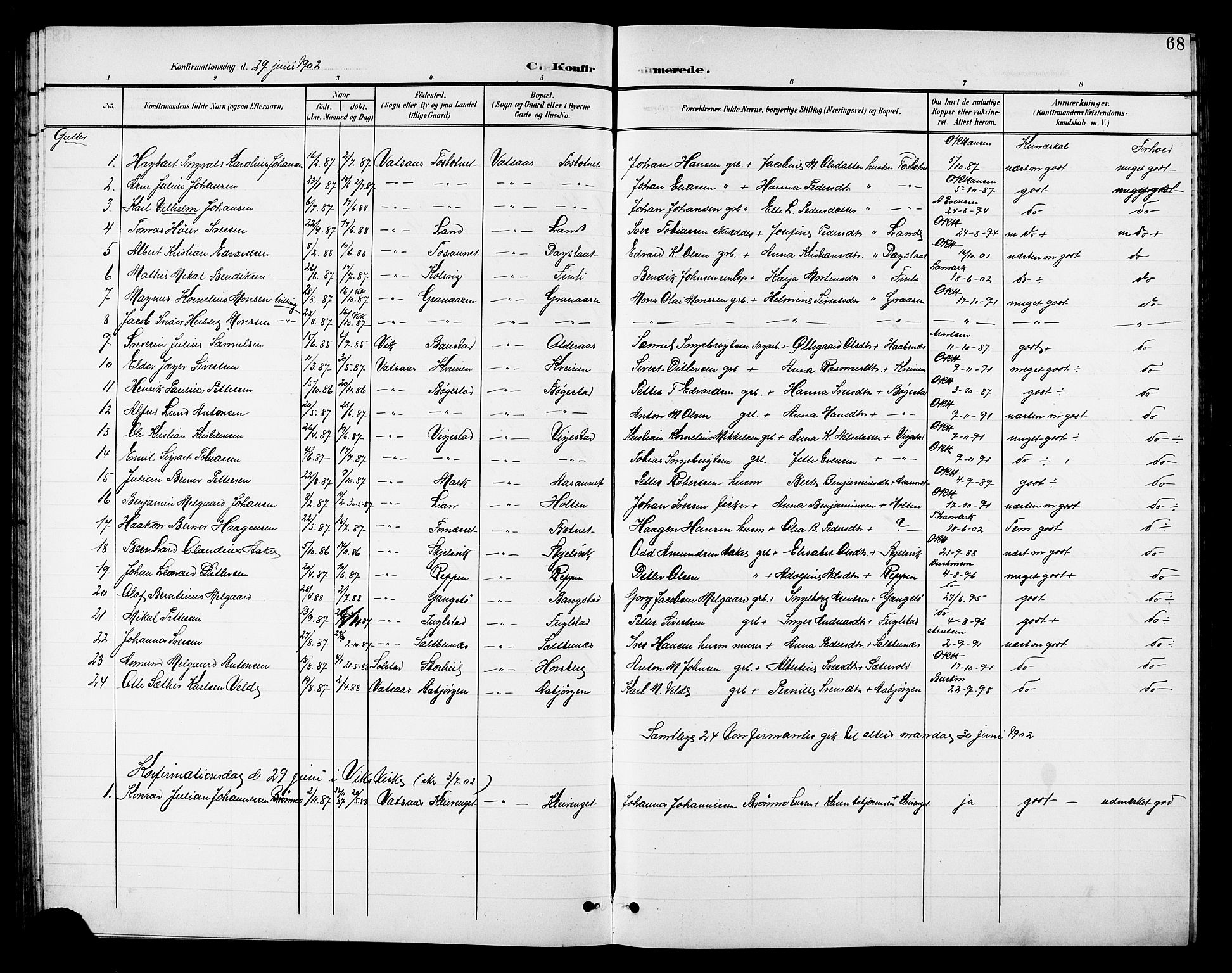 Ministerialprotokoller, klokkerbøker og fødselsregistre - Nordland, SAT/A-1459/810/L0161: Parish register (copy) no. 810C04, 1897-1910, p. 68