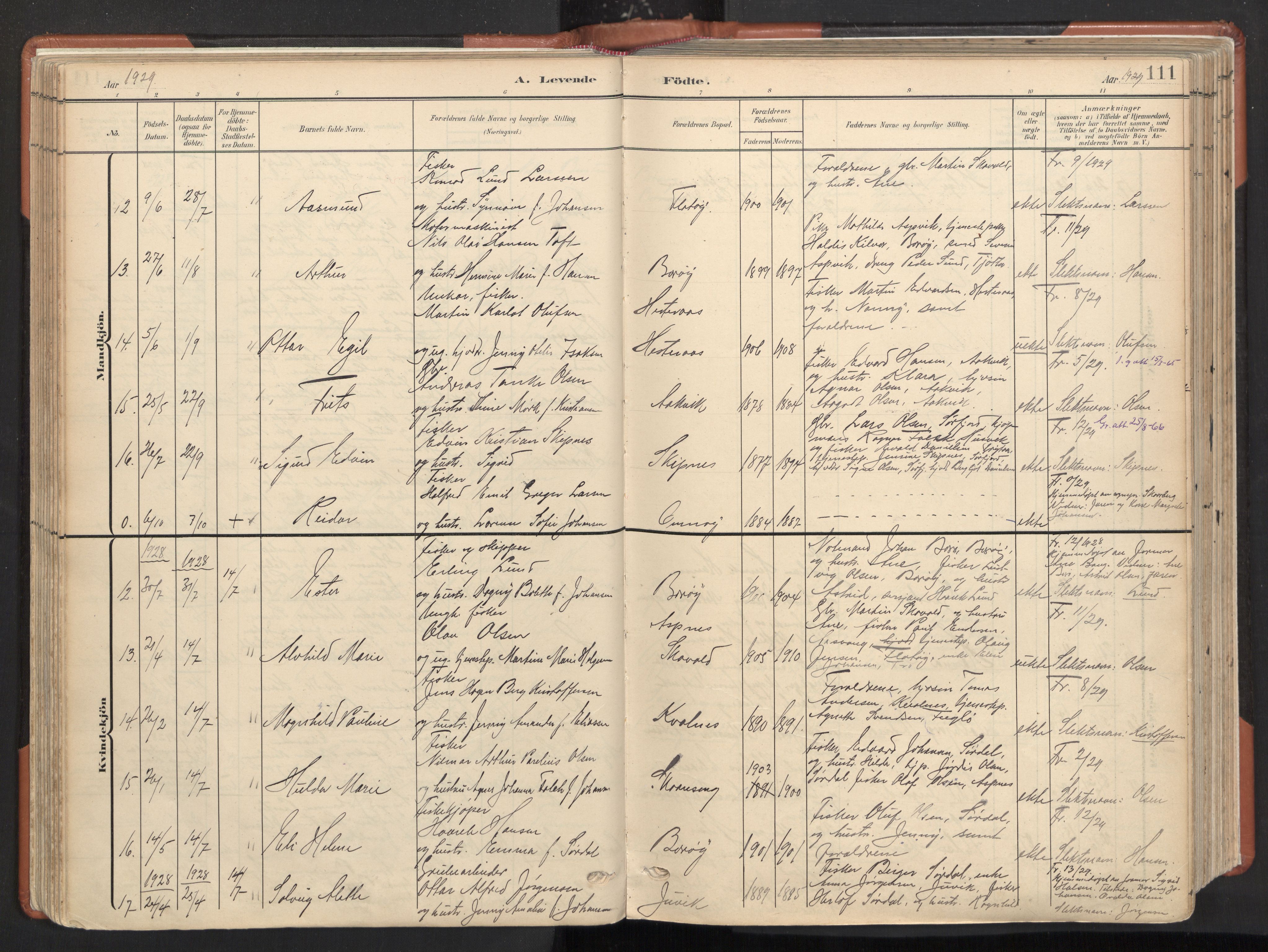 Ministerialprotokoller, klokkerbøker og fødselsregistre - Nordland, AV/SAT-A-1459/817/L0265: Parish register (official) no. 817A05, 1908-1944, p. 111