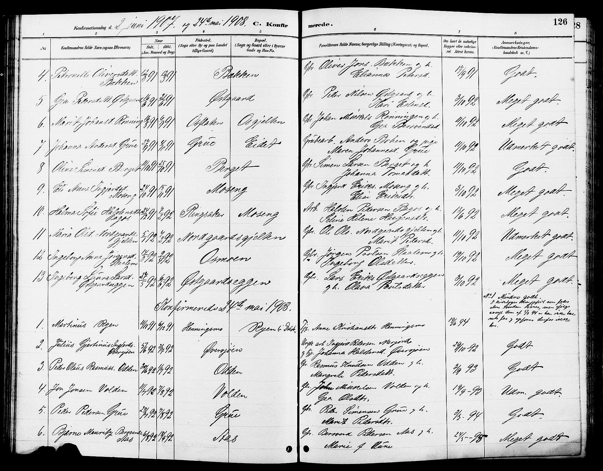 Tolga prestekontor, AV/SAH-PREST-062/L/L0008: Parish register (copy) no. 8, 1887-1912, p. 126