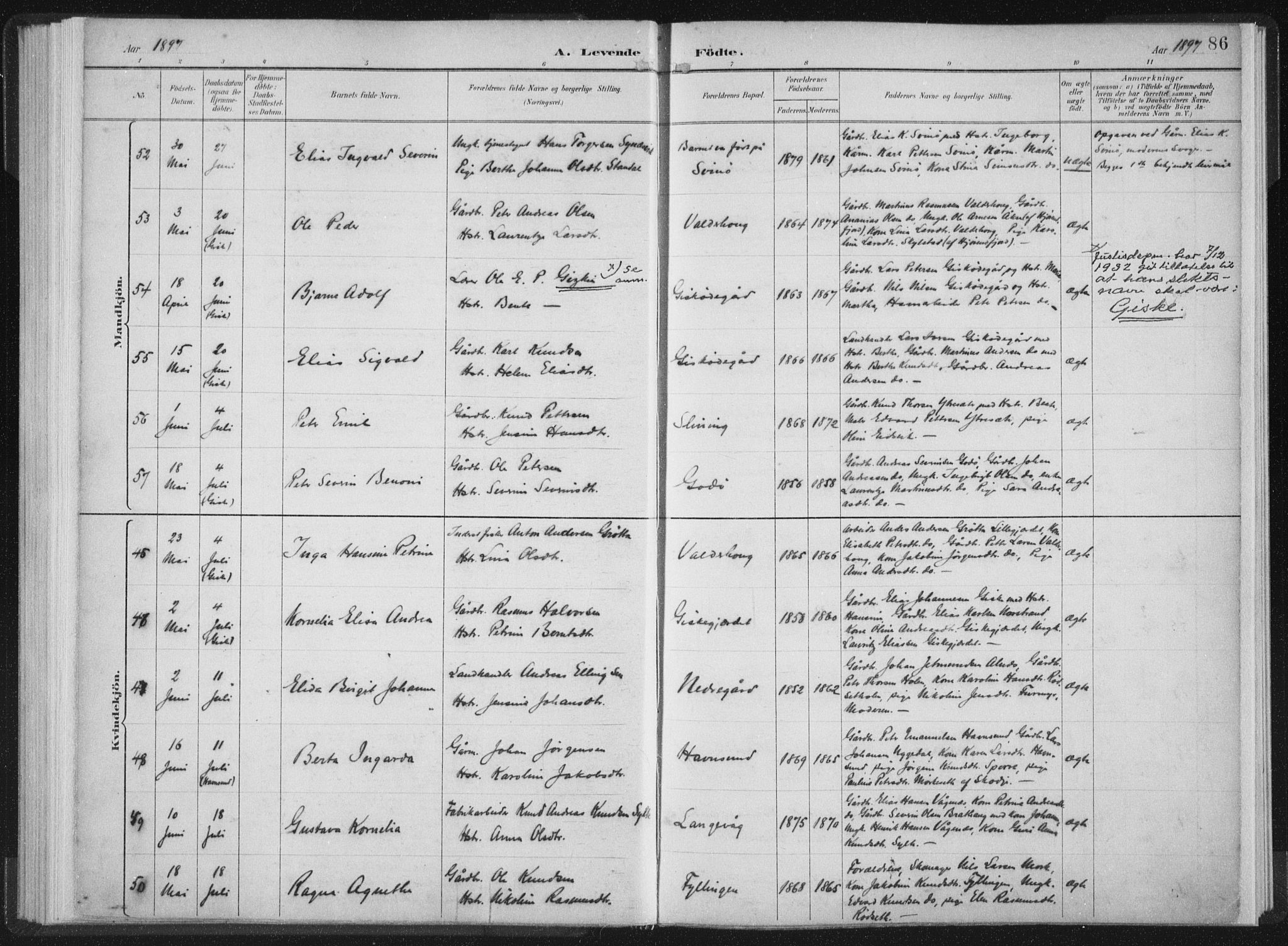 Ministerialprotokoller, klokkerbøker og fødselsregistre - Møre og Romsdal, SAT/A-1454/528/L0405: Parish register (official) no. 528A14, 1891-1906, p. 86
