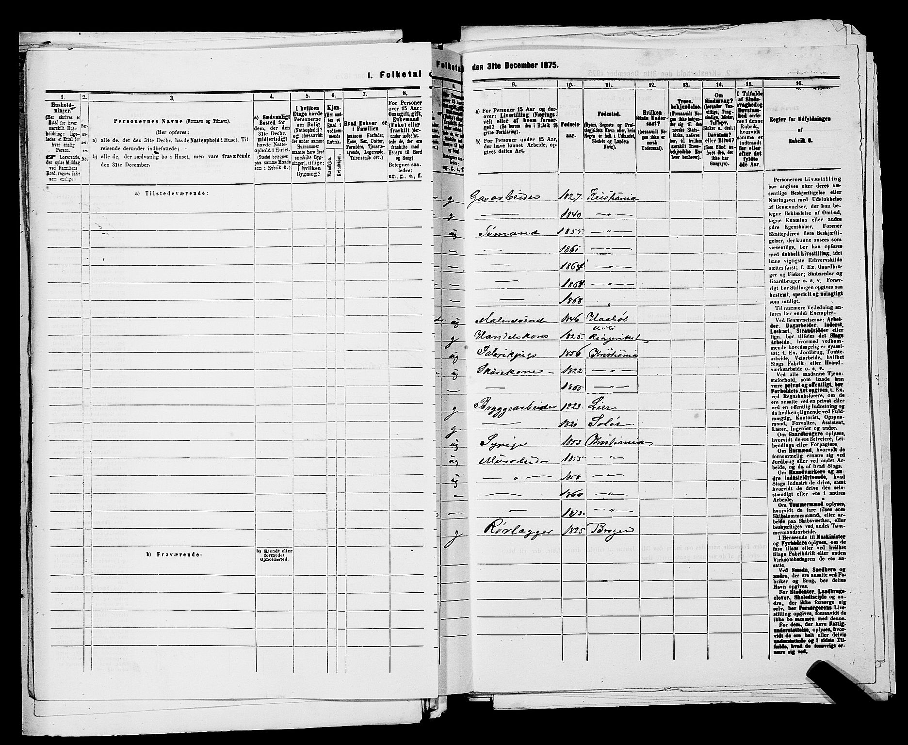 RA, 1875 census for 0301 Kristiania, 1875, p. 1926