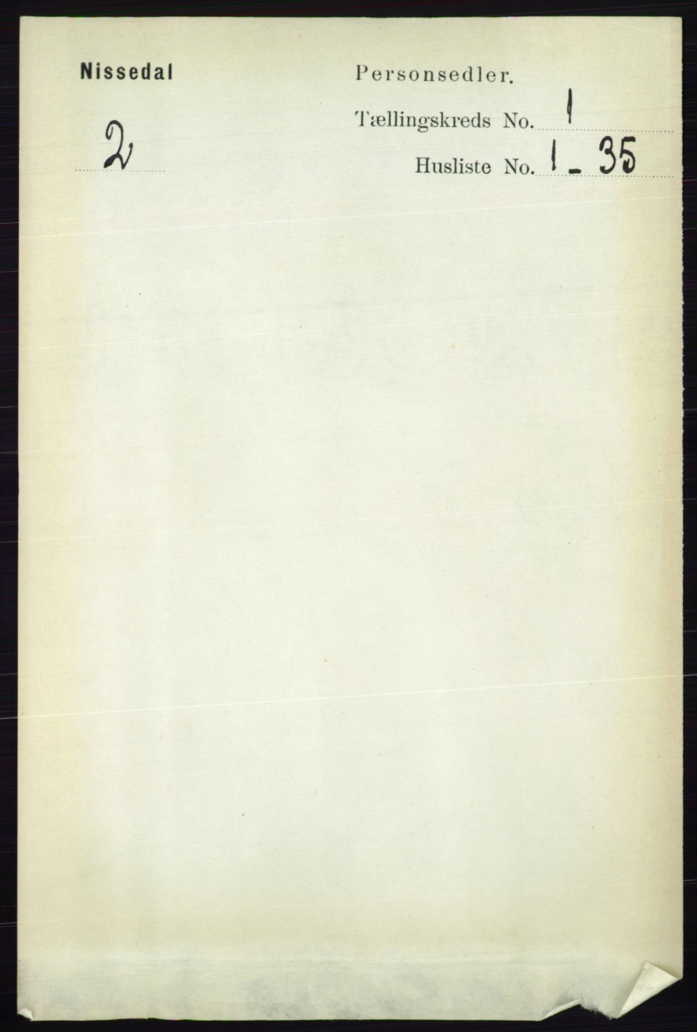 RA, 1891 census for 0830 Nissedal, 1891, p. 62