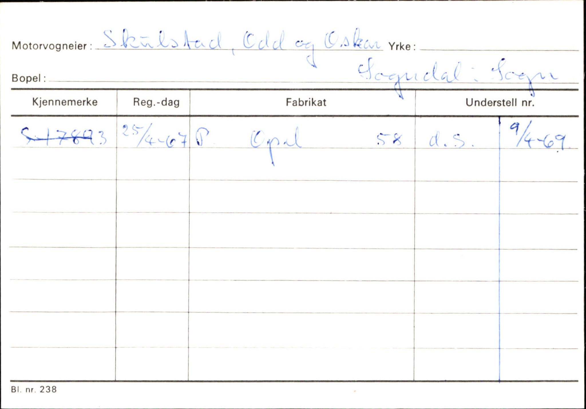 Statens vegvesen, Sogn og Fjordane vegkontor, AV/SAB-A-5301/4/F/L0124: Eigarregister Sogndal A-U, 1945-1975, p. 2197