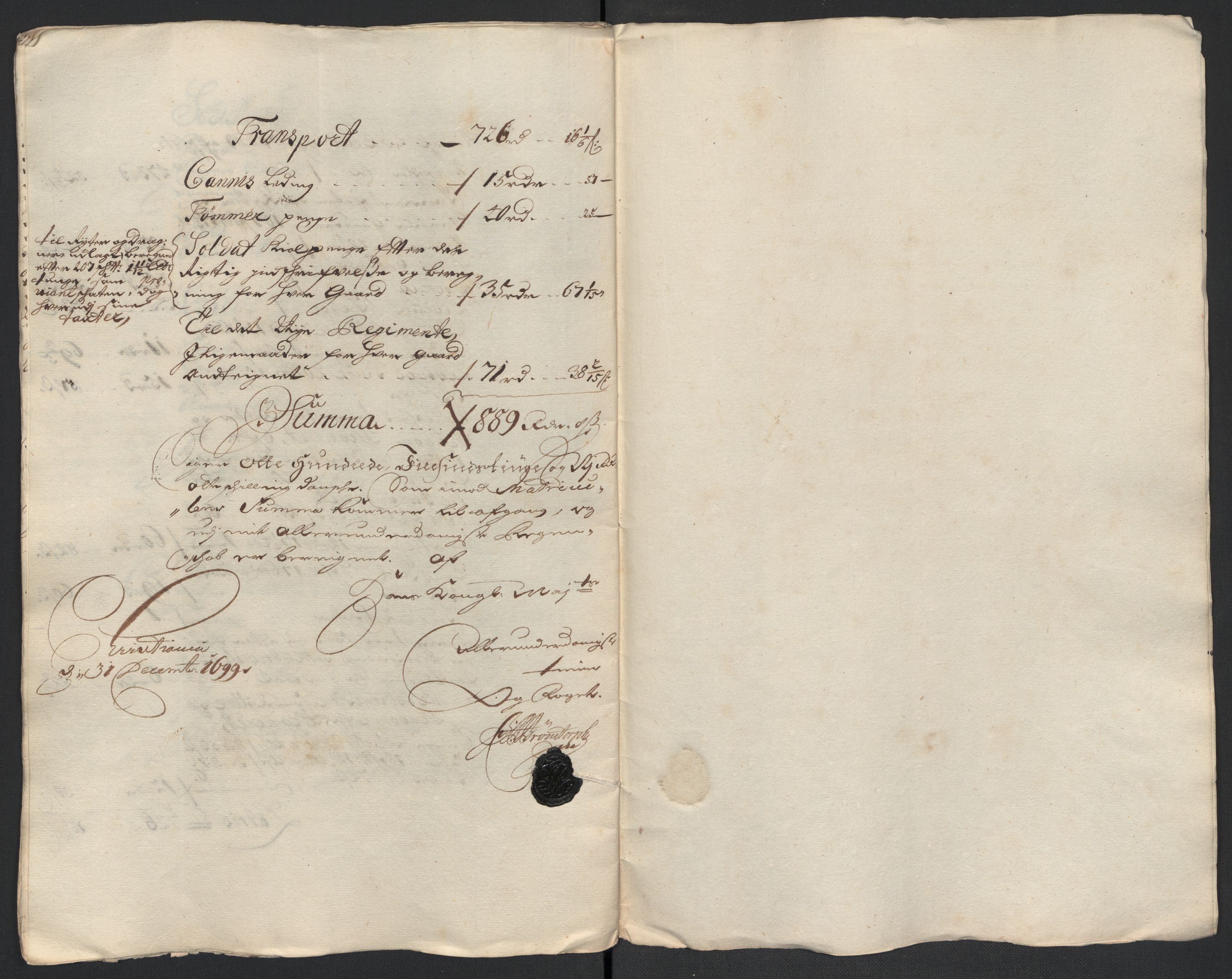 Rentekammeret inntil 1814, Reviderte regnskaper, Fogderegnskap, AV/RA-EA-4092/R10/L0442: Fogderegnskap Aker og Follo, 1699, p. 275