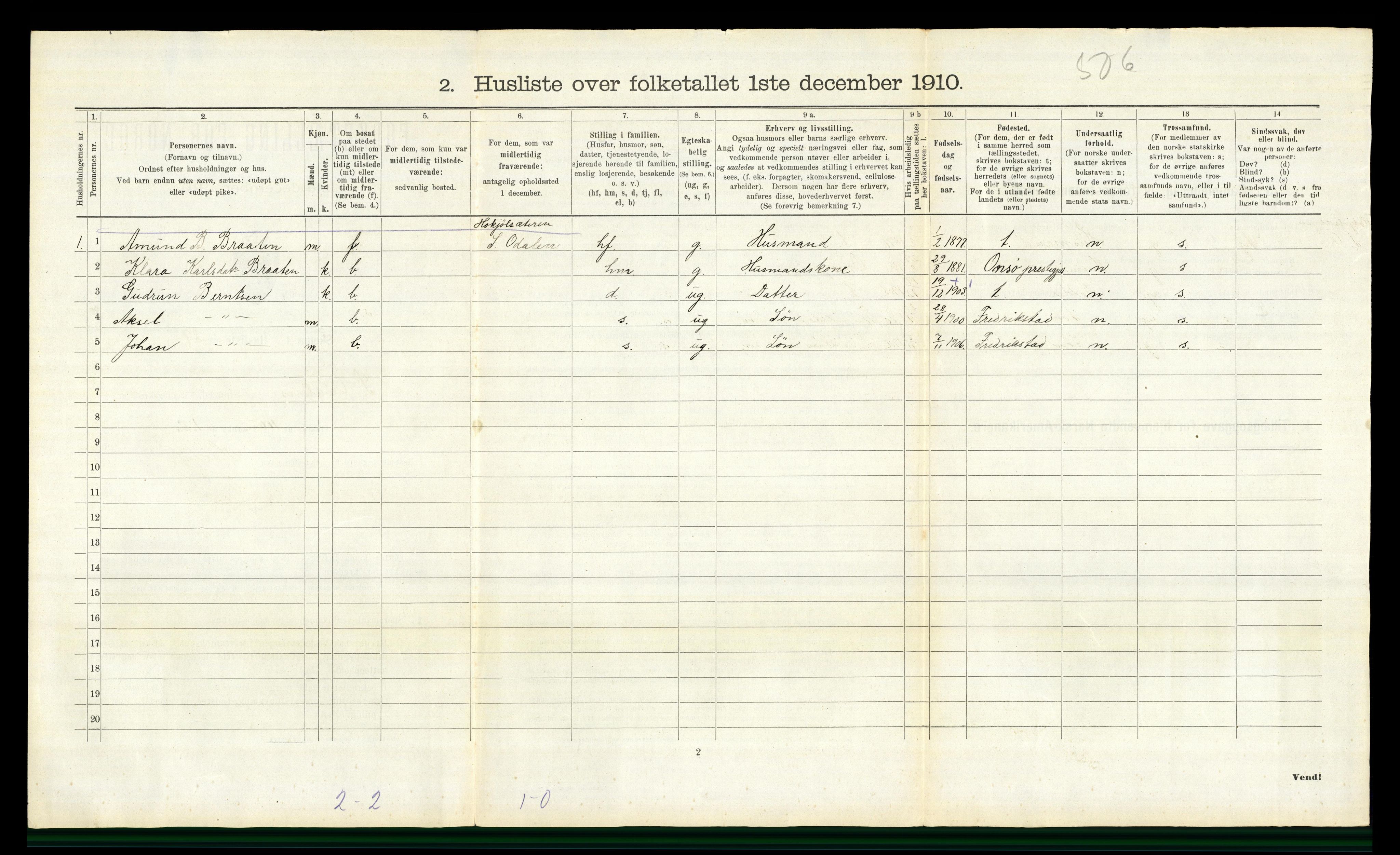 RA, 1910 census for Sør-Odal, 1910, p. 2495