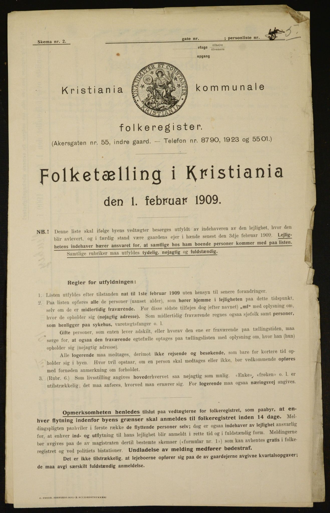 OBA, Municipal Census 1909 for Kristiania, 1909, p. 63424