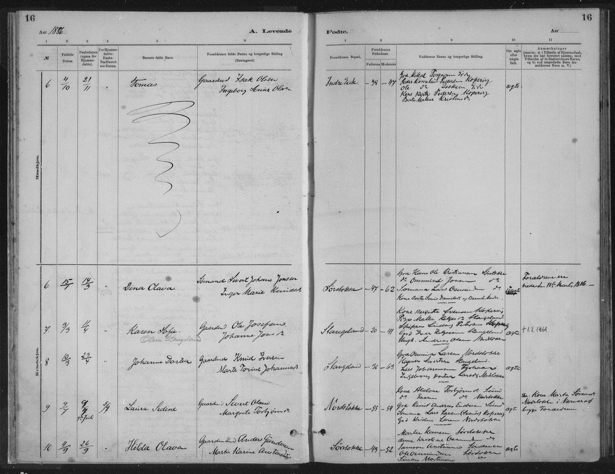 Kopervik sokneprestkontor, AV/SAST-A-101850/H/Ha/Haa/L0002: Parish register (official) no. A 2, 1880-1912, p. 16