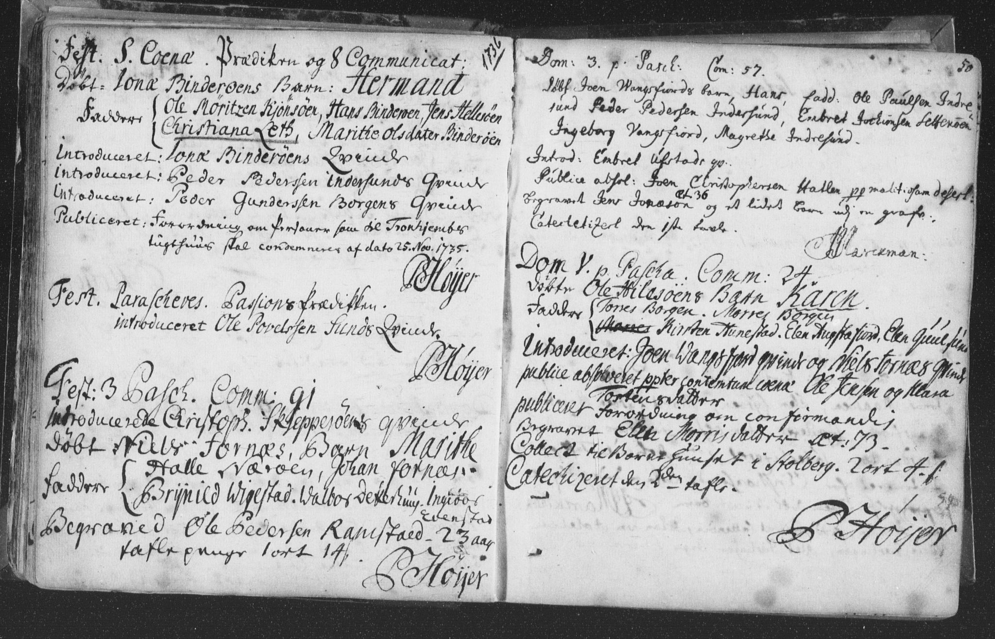 Ministerialprotokoller, klokkerbøker og fødselsregistre - Nord-Trøndelag, SAT/A-1458/786/L0685: Parish register (official) no. 786A01, 1710-1798, p. 50