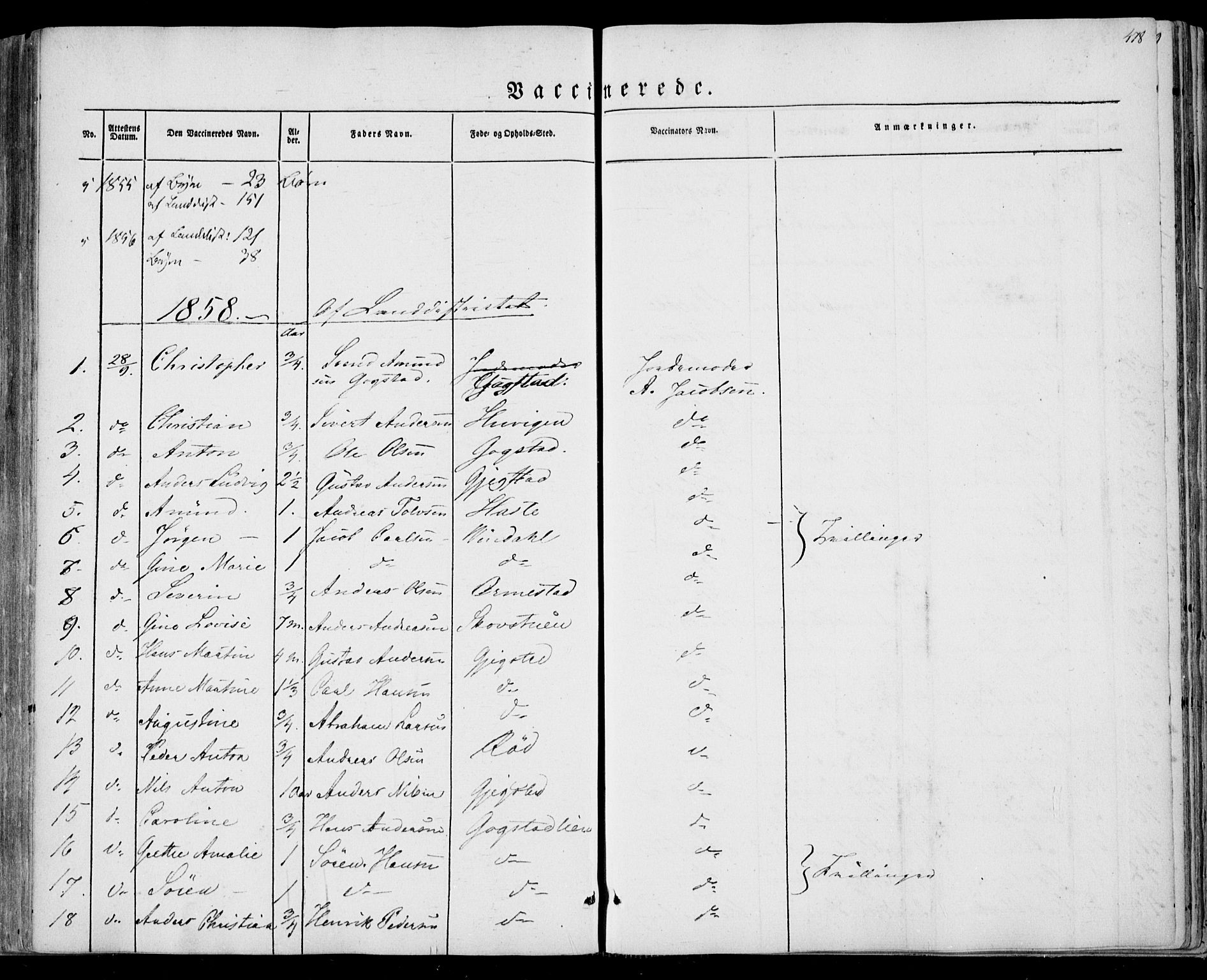 Sandar kirkebøker, AV/SAKO-A-243/F/Fa/L0007: Parish register (official) no. 7, 1855-1861, p. 478