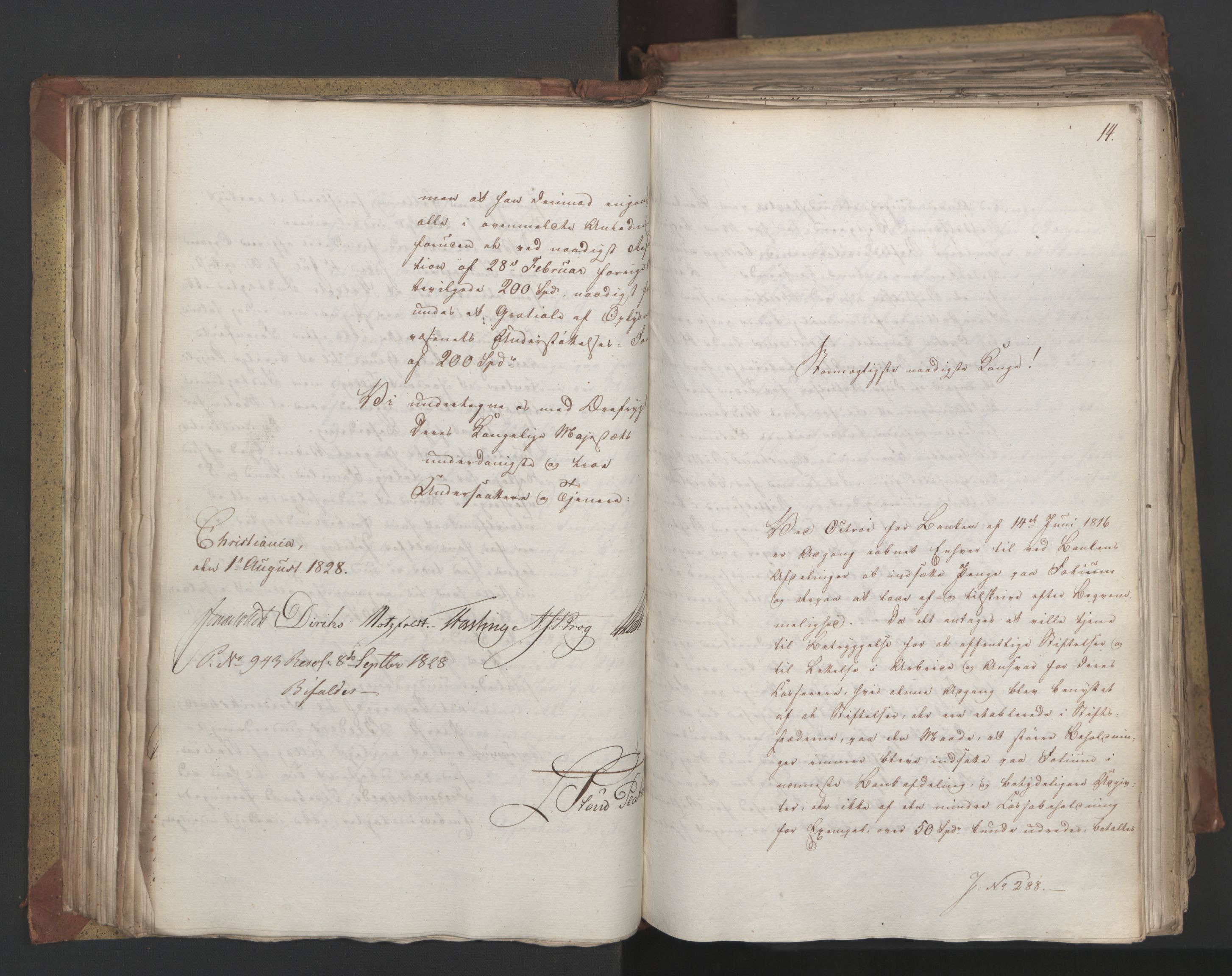 Statsrådsavdelingen i Stockholm, AV/RA-S-1003/D/Da/L0055: Regjeringsinnstillinger nr. 231-435, 1828, p. 150