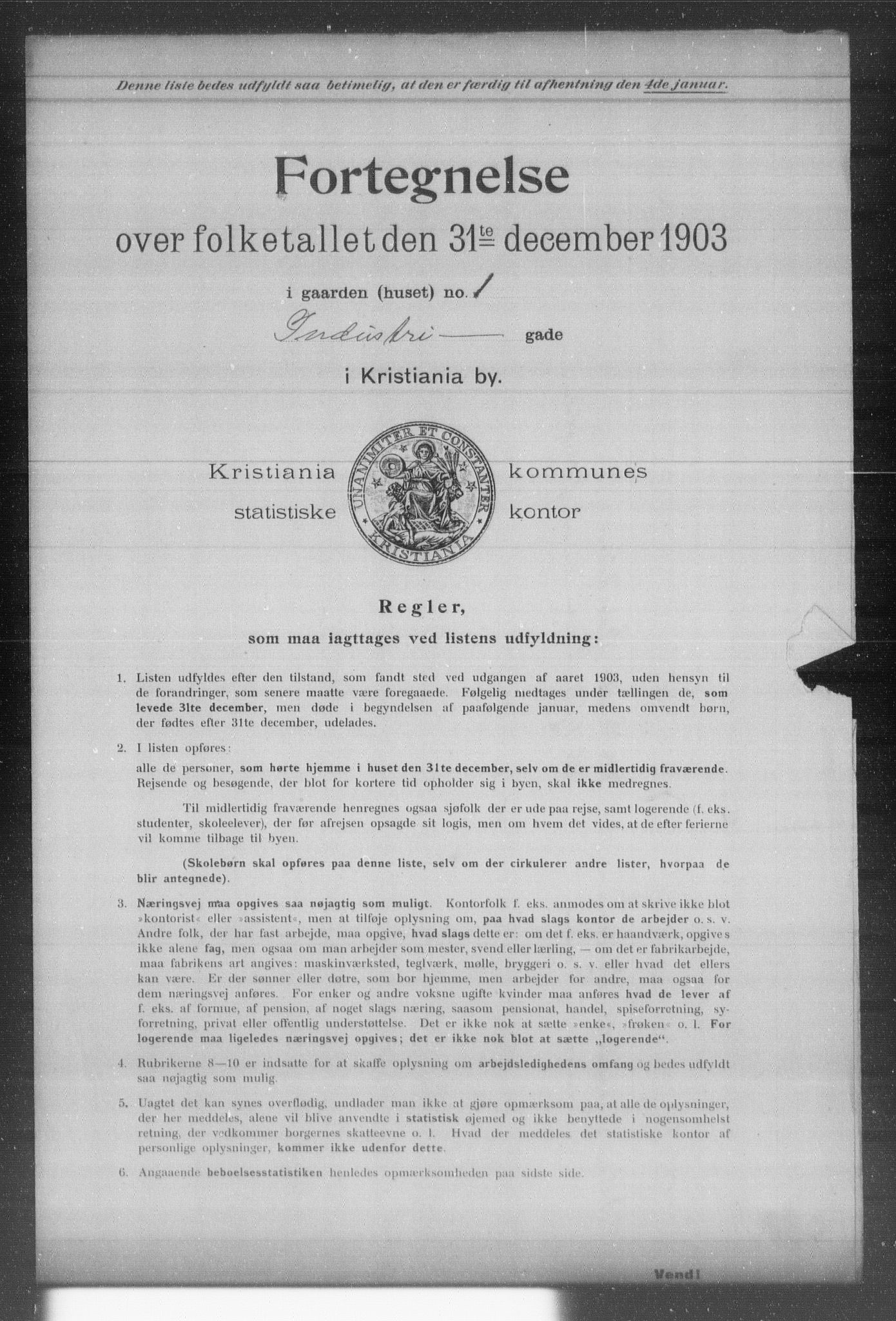 OBA, Municipal Census 1903 for Kristiania, 1903, p. 8466