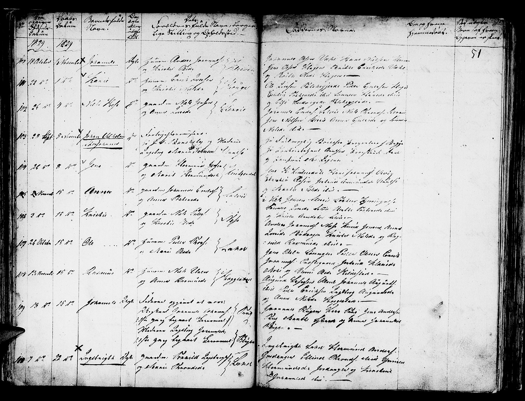 Hafslo sokneprestembete, AV/SAB-A-80301/H/Haa/Haaa/L0004: Parish register (official) no. A 4, 1821-1834, p. 51