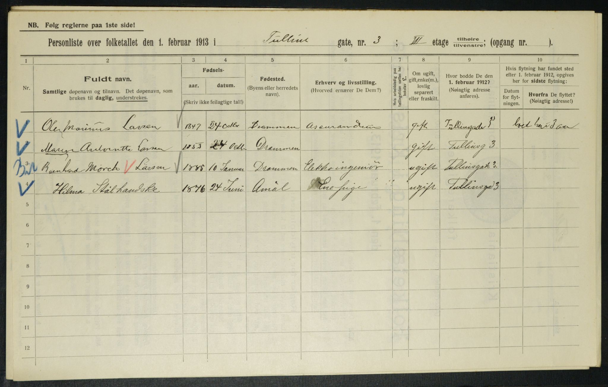 OBA, Municipal Census 1913 for Kristiania, 1913, p. 117350