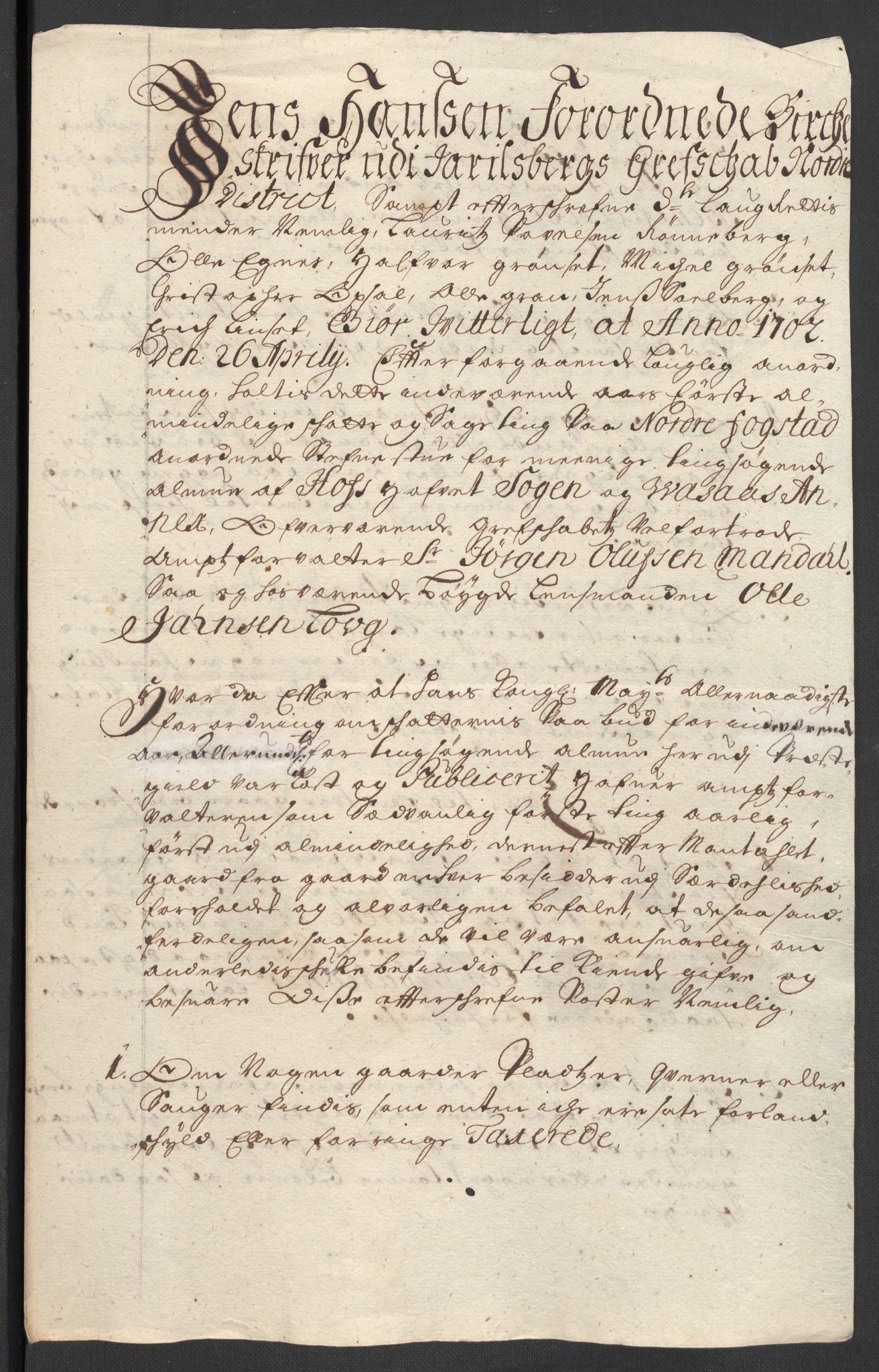 Rentekammeret inntil 1814, Reviderte regnskaper, Fogderegnskap, RA/EA-4092/R32/L1870: Fogderegnskap Jarlsberg grevskap, 1702, p. 157