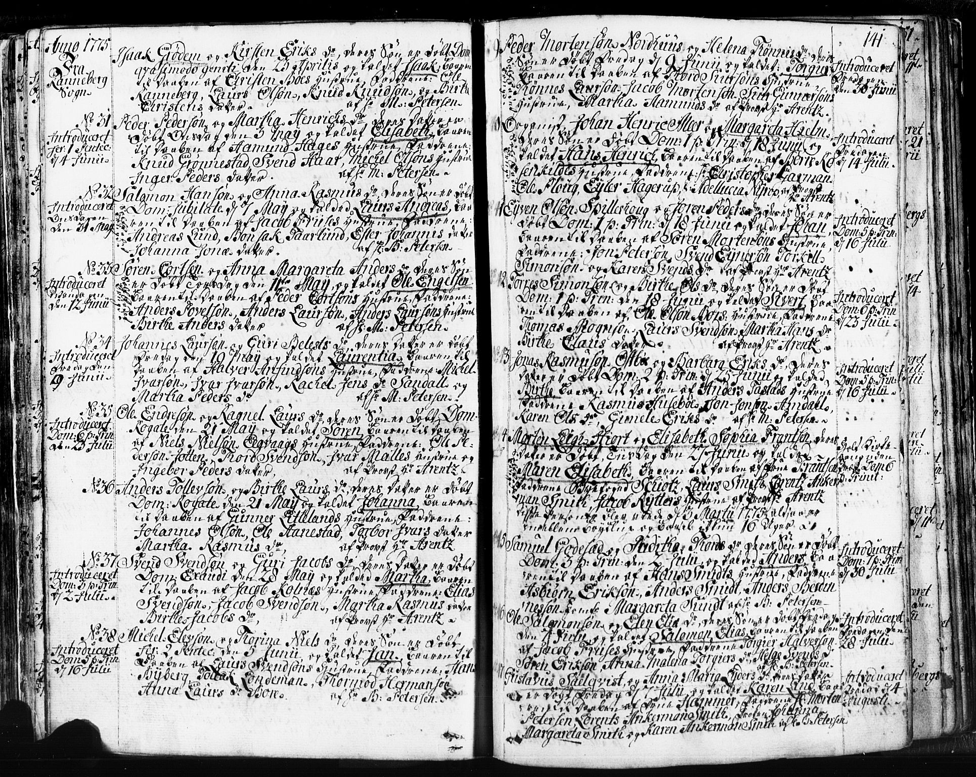 Domkirken sokneprestkontor, SAST/A-101812/001/30/30BB/L0004: Parish register (copy) no. B 4, 1752-1790, p. 141