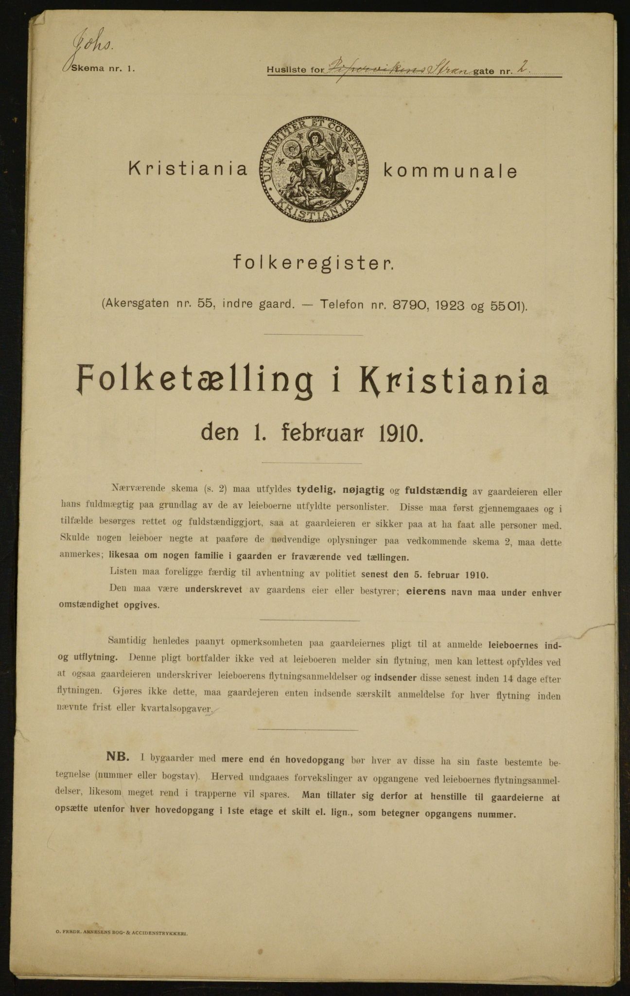 OBA, Municipal Census 1910 for Kristiania, 1910, p. 98408