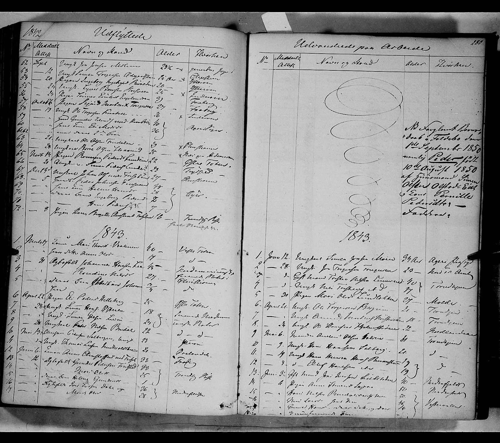 Gausdal prestekontor, SAH/PREST-090/H/Ha/Haa/L0007: Parish register (official) no. 7, 1840-1850, p. 280