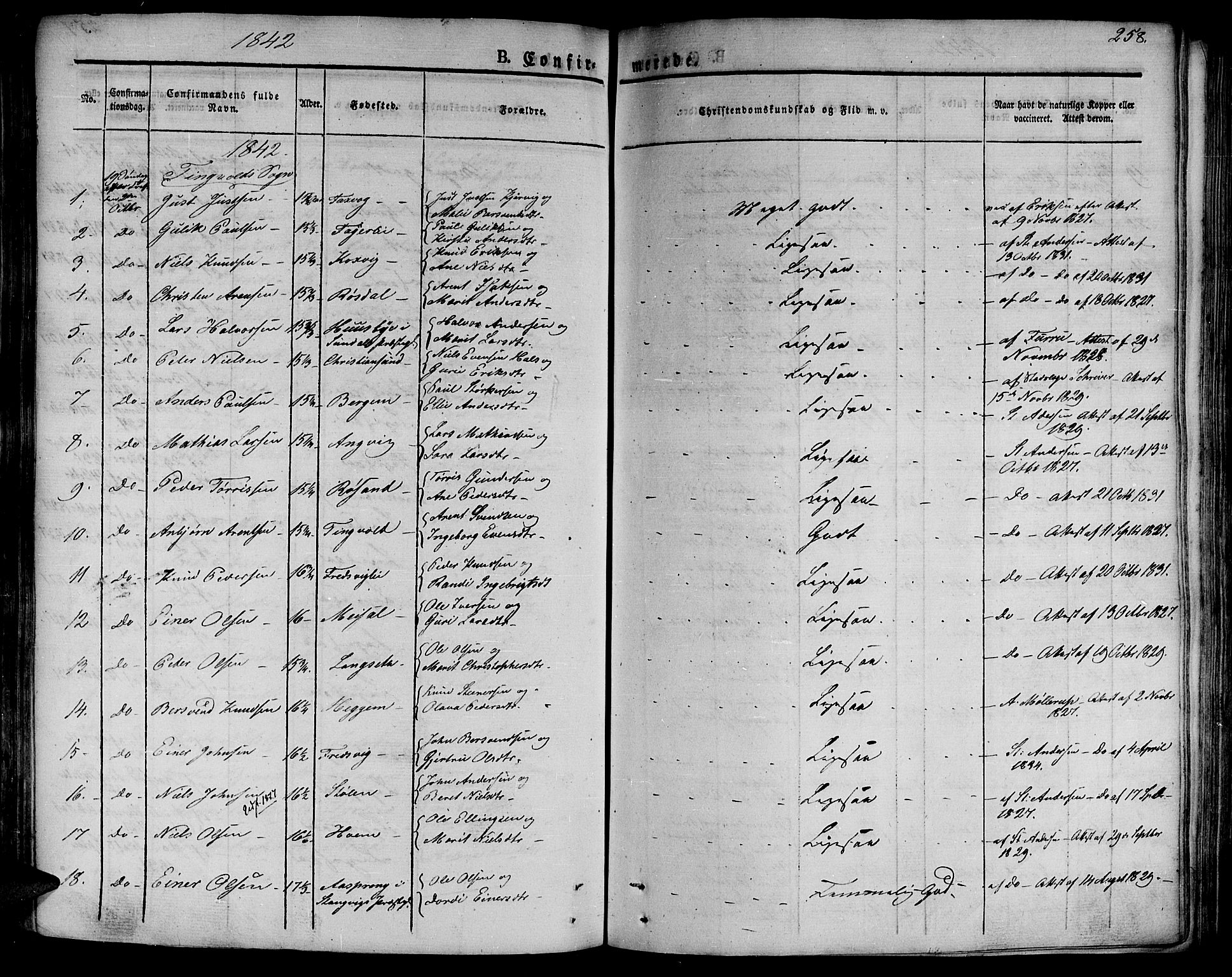 Ministerialprotokoller, klokkerbøker og fødselsregistre - Møre og Romsdal, AV/SAT-A-1454/586/L0983: Parish register (official) no. 586A09, 1829-1843, p. 258