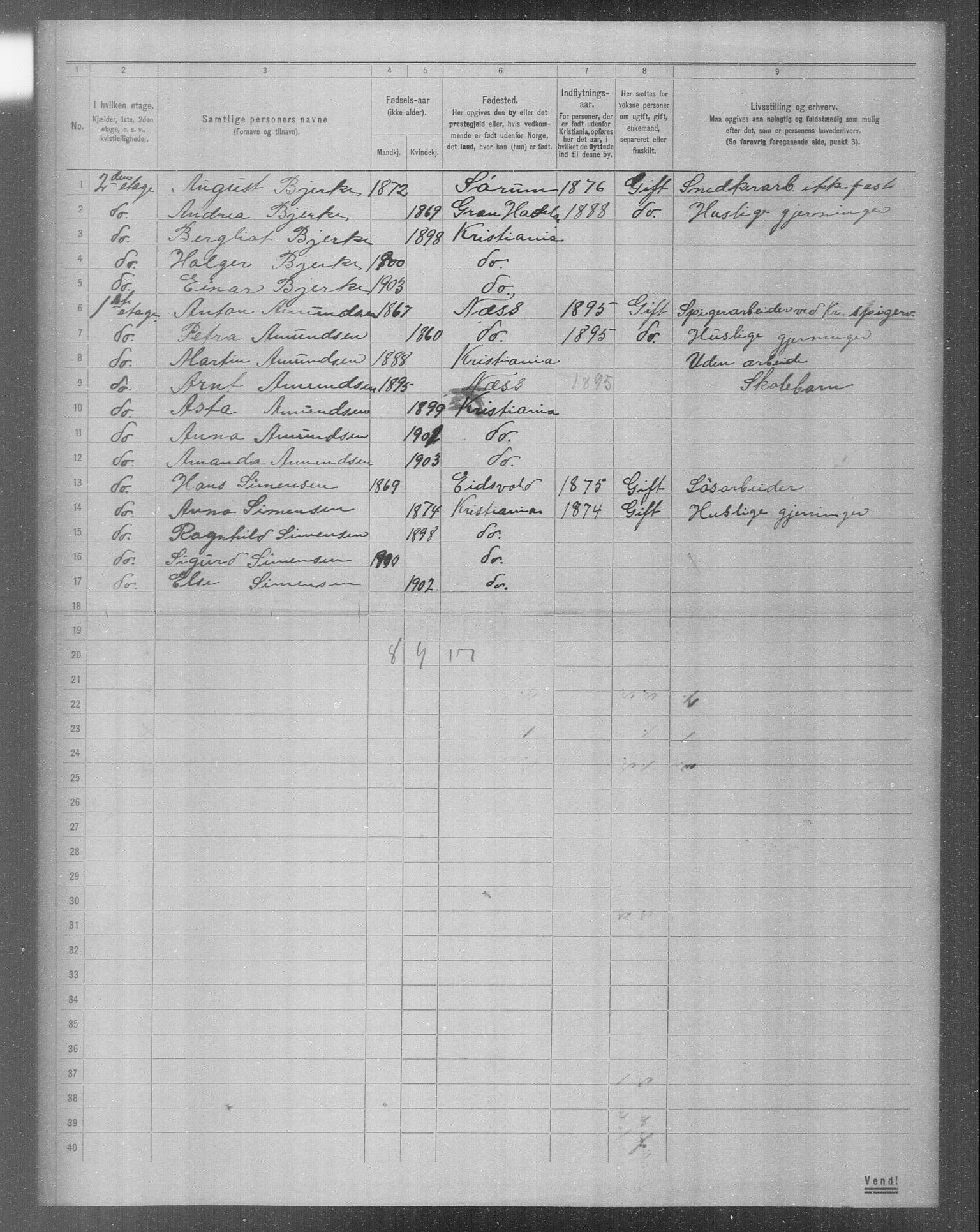 OBA, Municipal Census 1904 for Kristiania, 1904, p. 10179